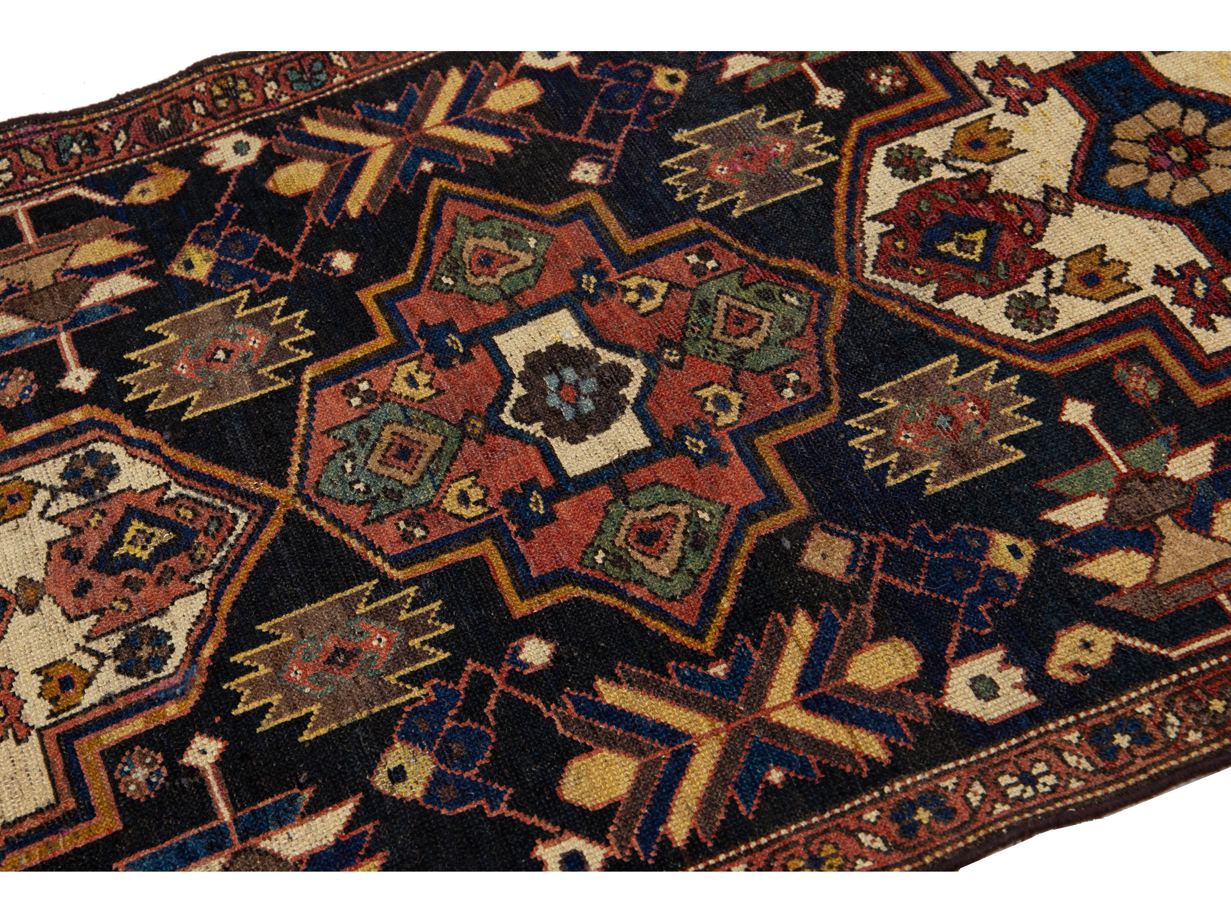 Antique Malayer Wool Rug 3 X 6