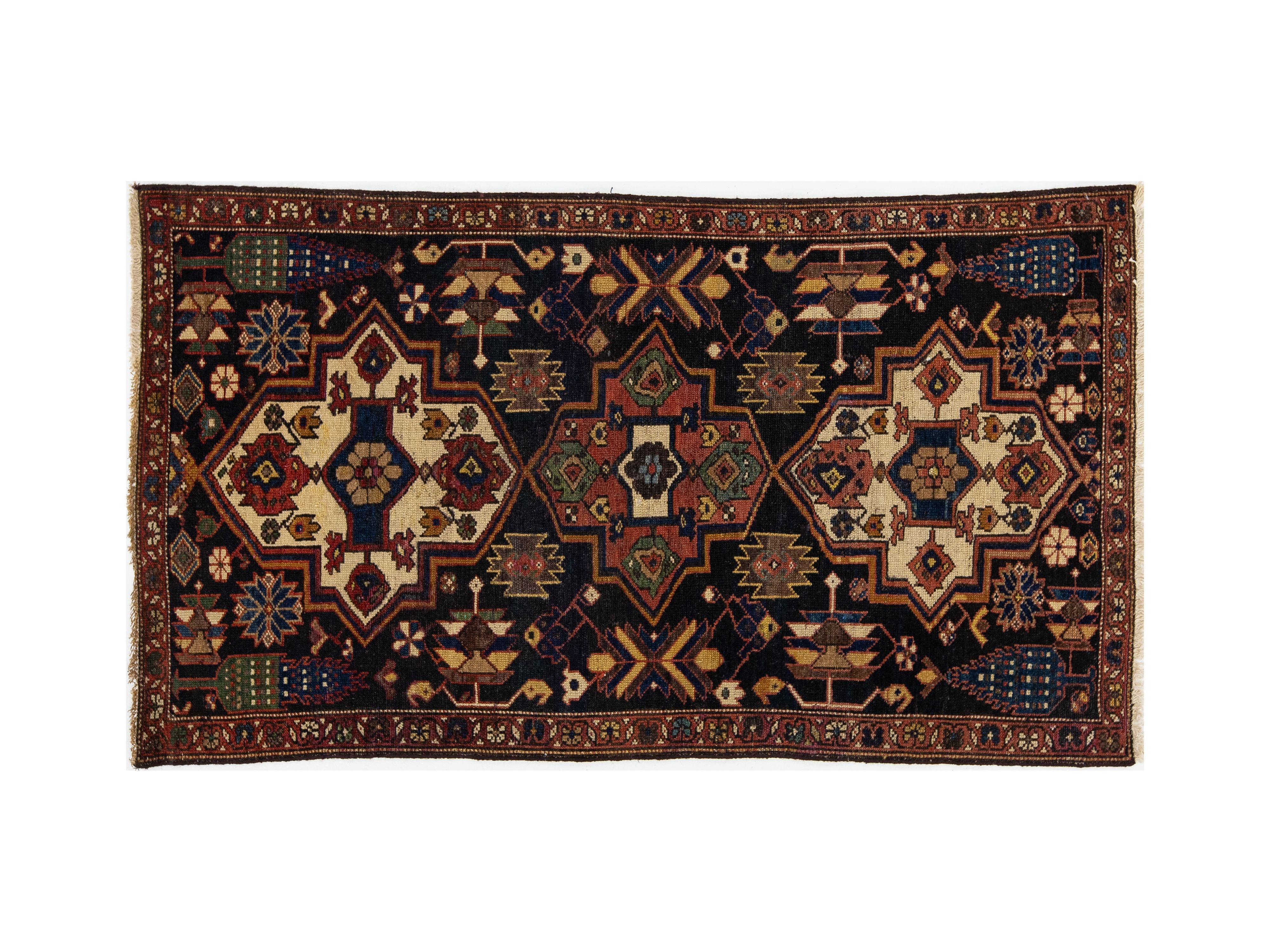 Antique Malayer Wool Rug 3 X 6