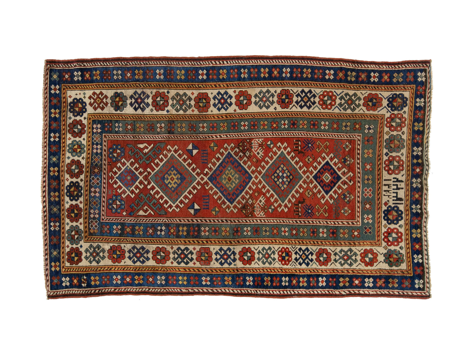 Antique Persian Shirvan Wool Rug 4 X 7