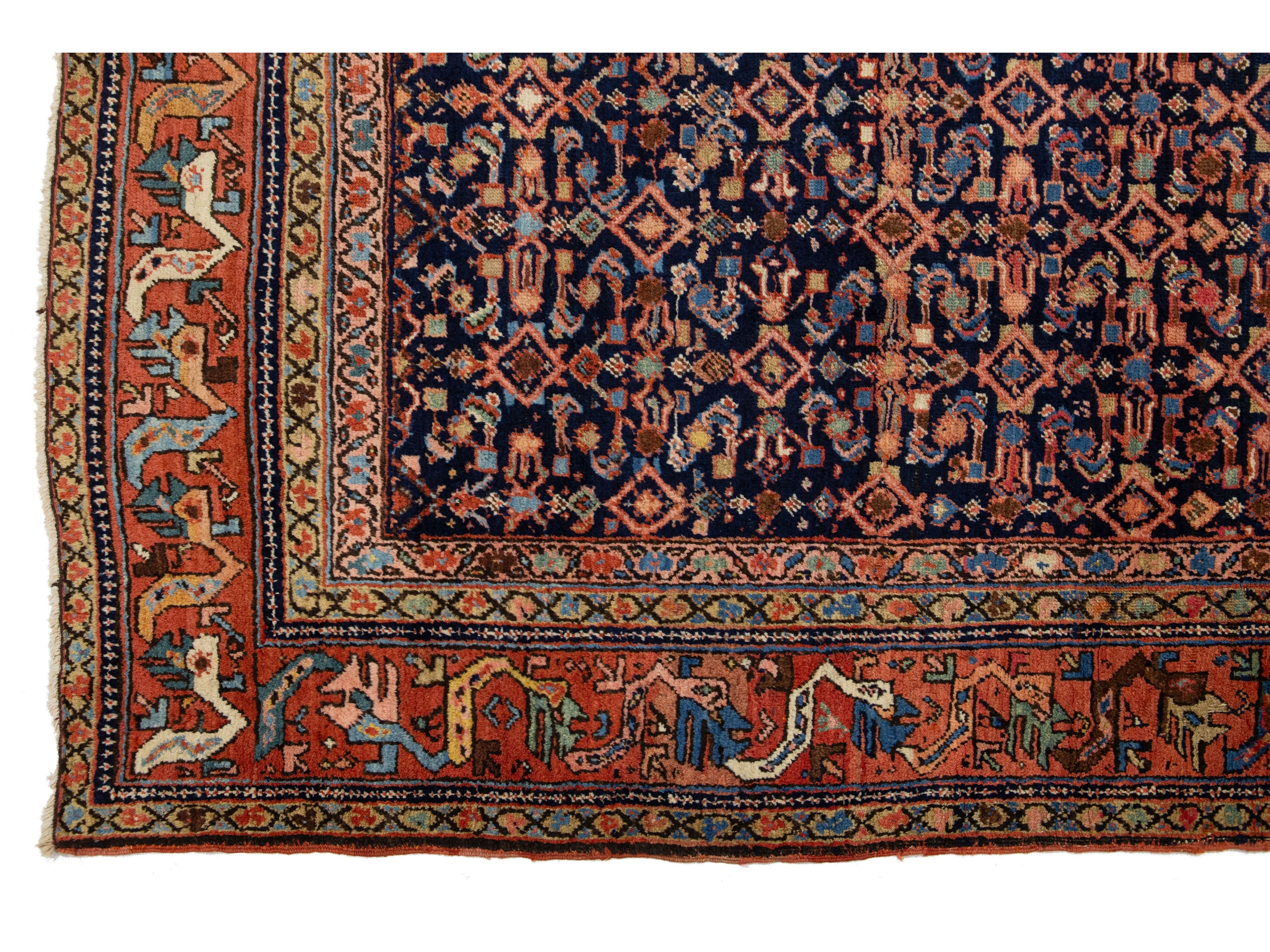 Antique Persian Malayer Wool Rug 7 X 14