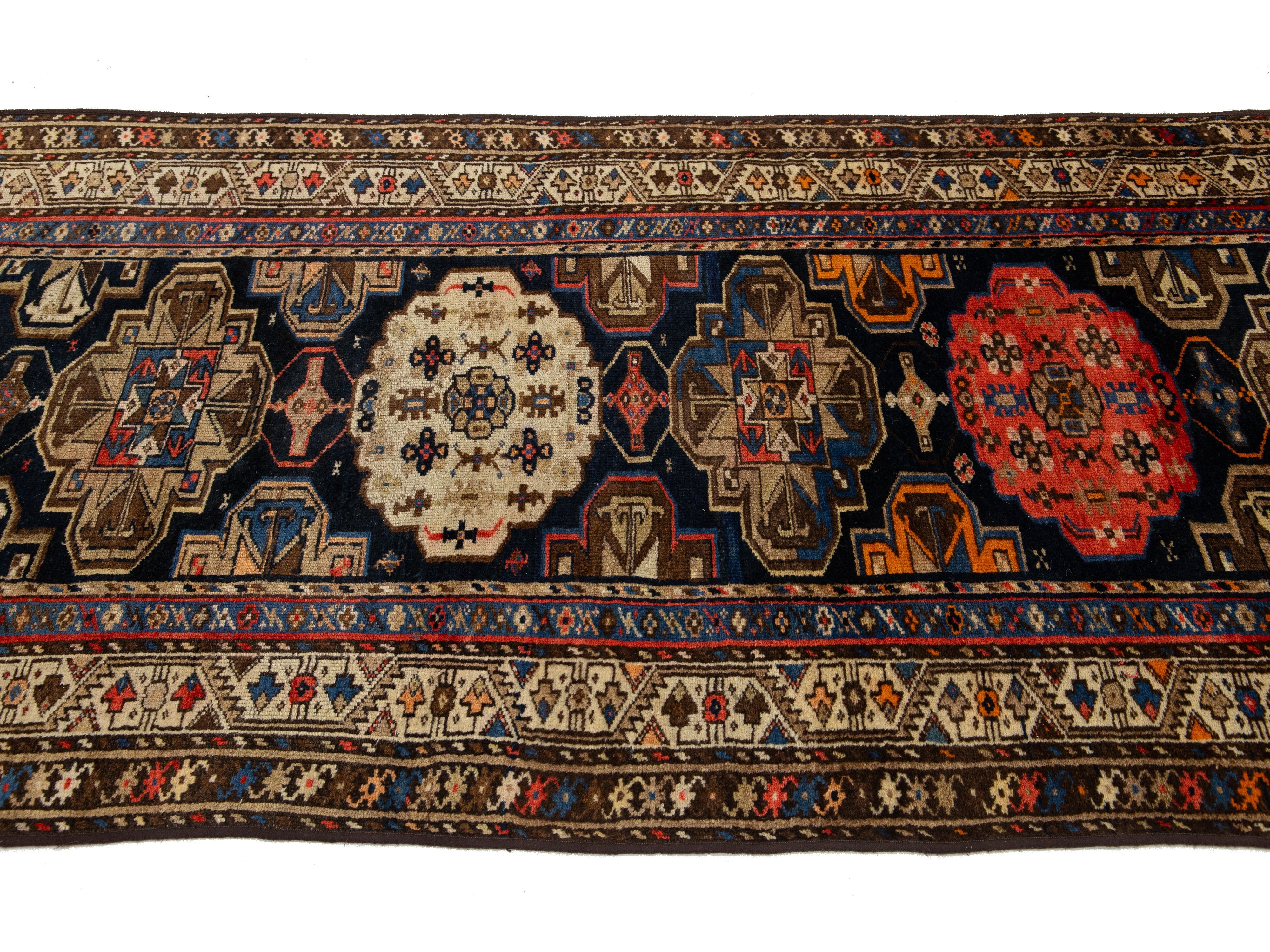 Antique Persian Malayer Wool Runner Rug 4 X 10
