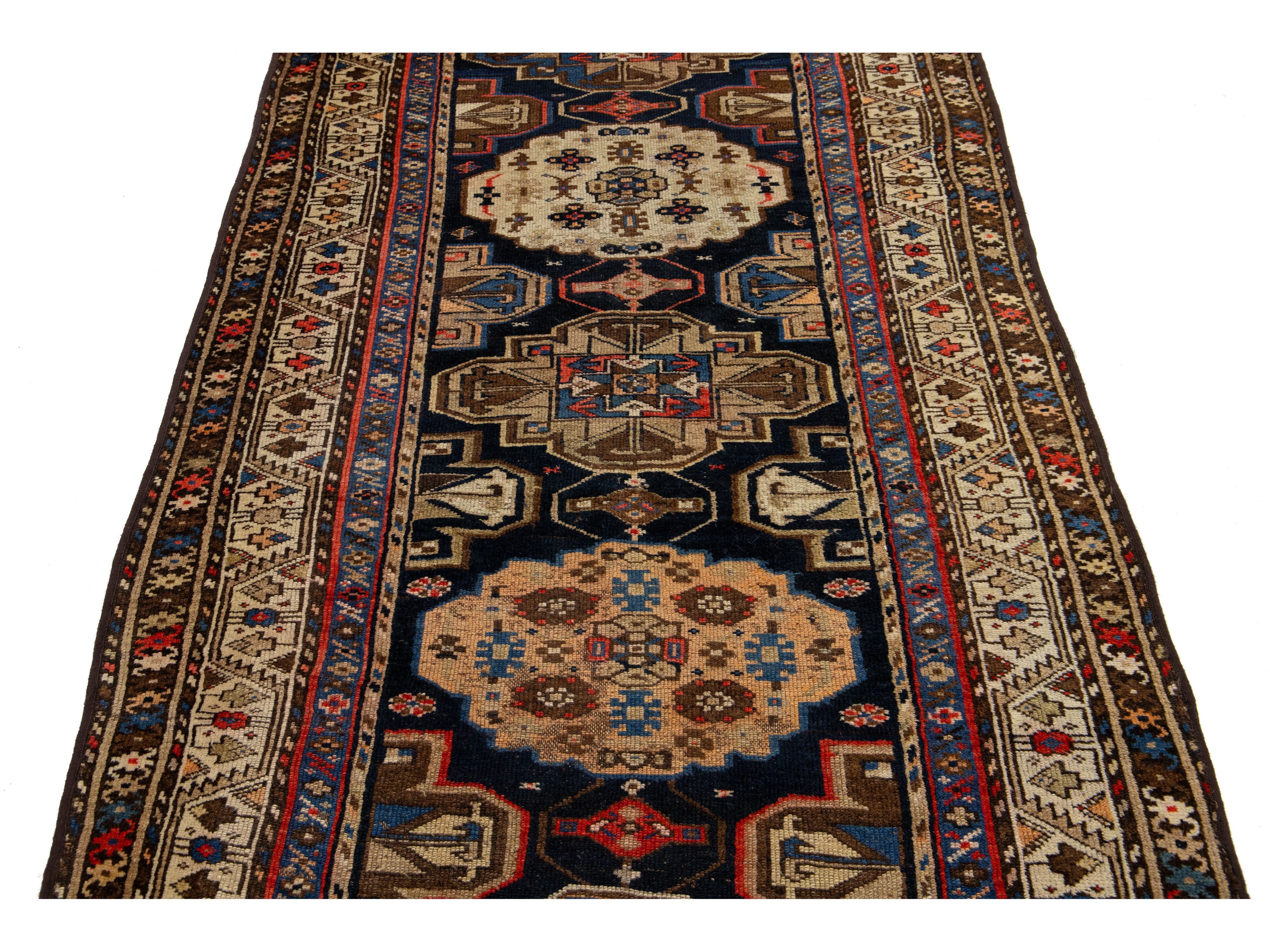 Antique Persian Malayer Wool Runner Rug 4 X 10
