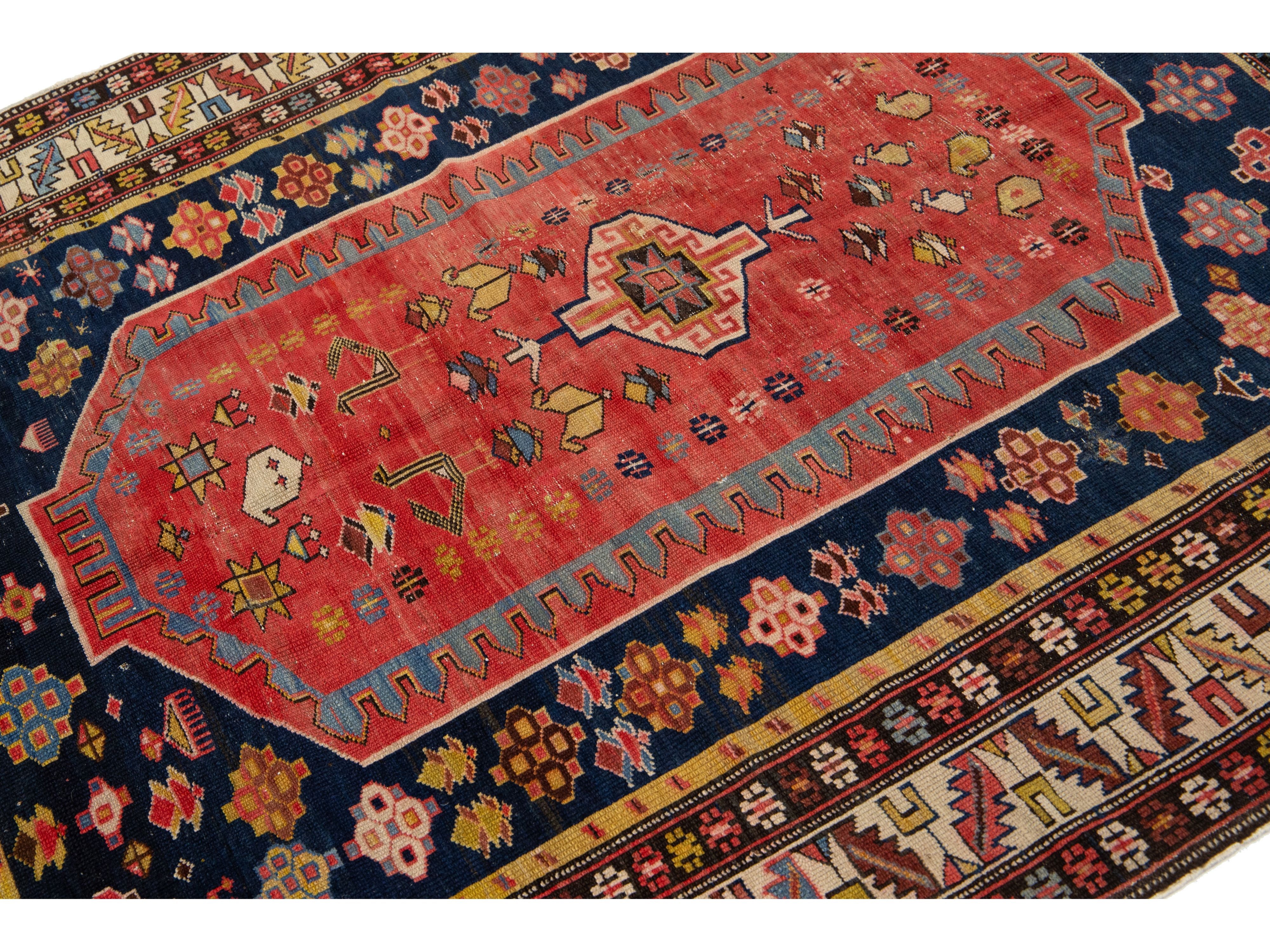Antique Persian Shirvan Wool Rug 4 X 5