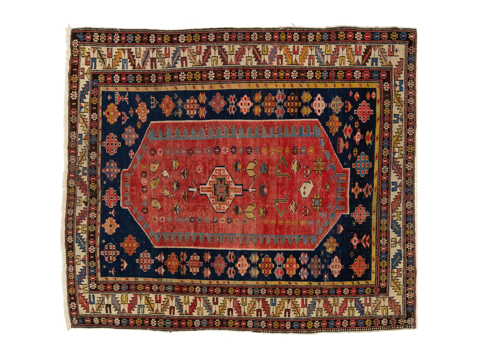 Antique Persian Shirvan Wool Rug 4 X 5