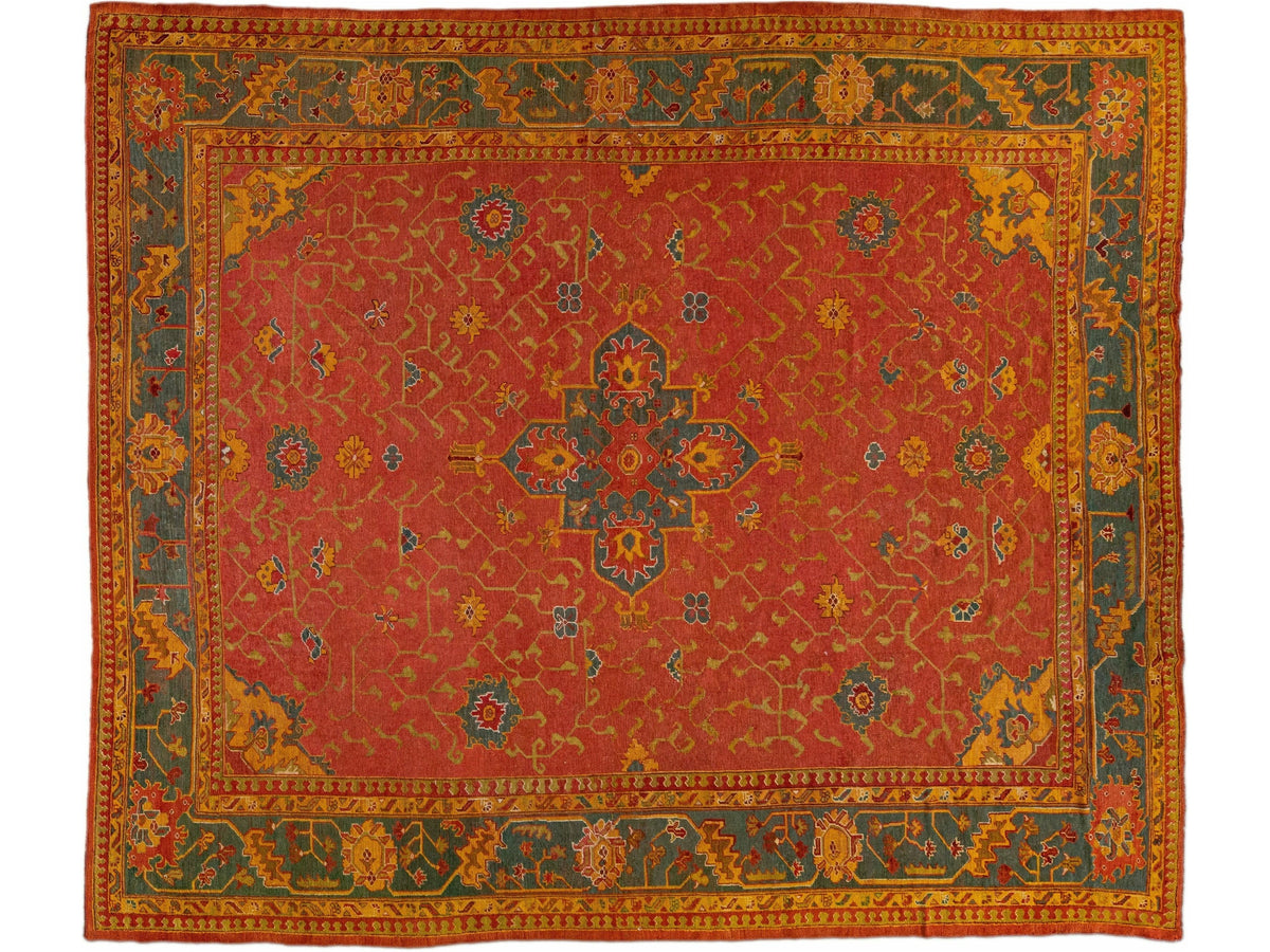 Antique Oushak Wool Rug 12 X 14
