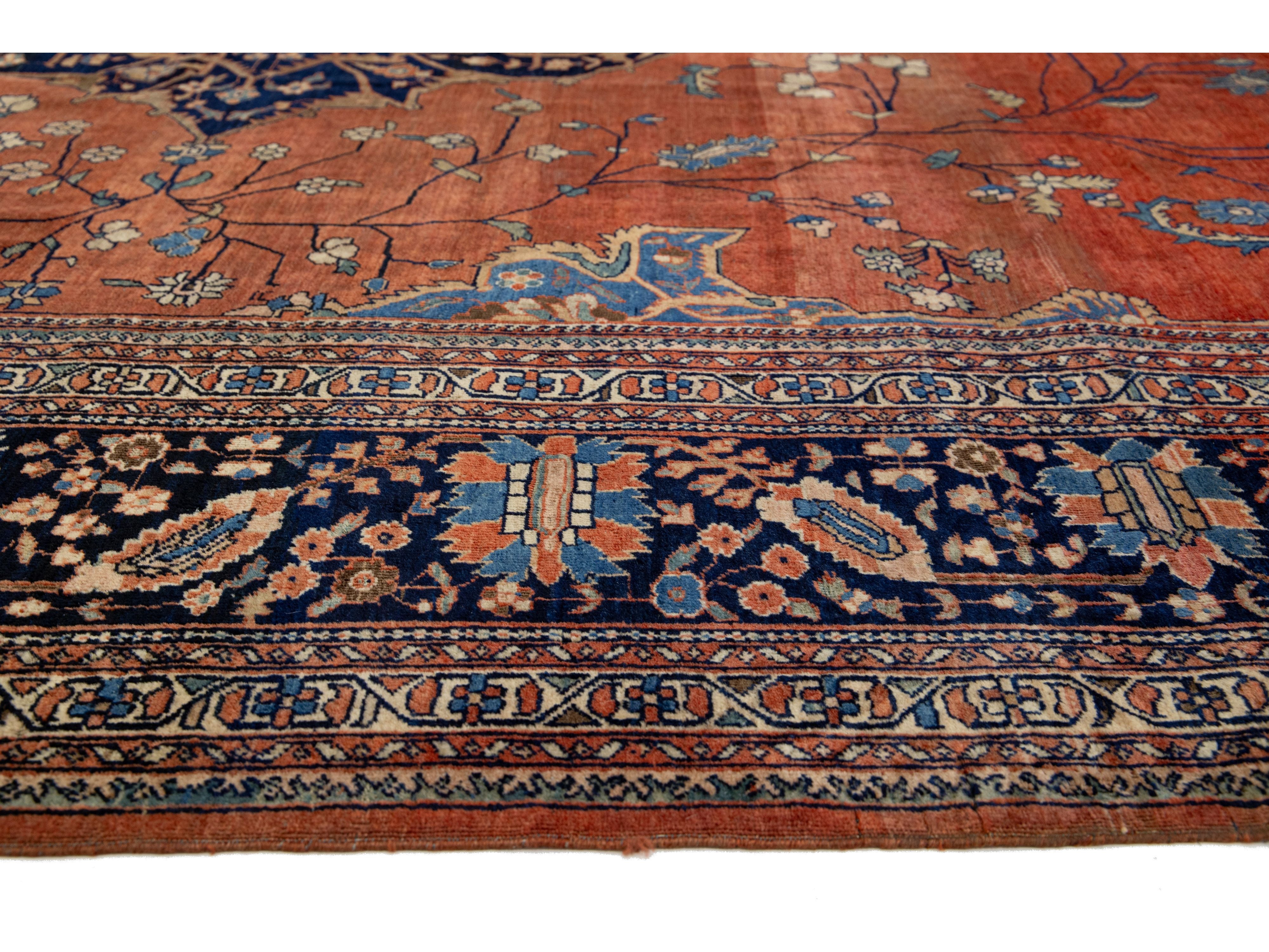 Antique Persian Farahan Wool Rug 11 X 13