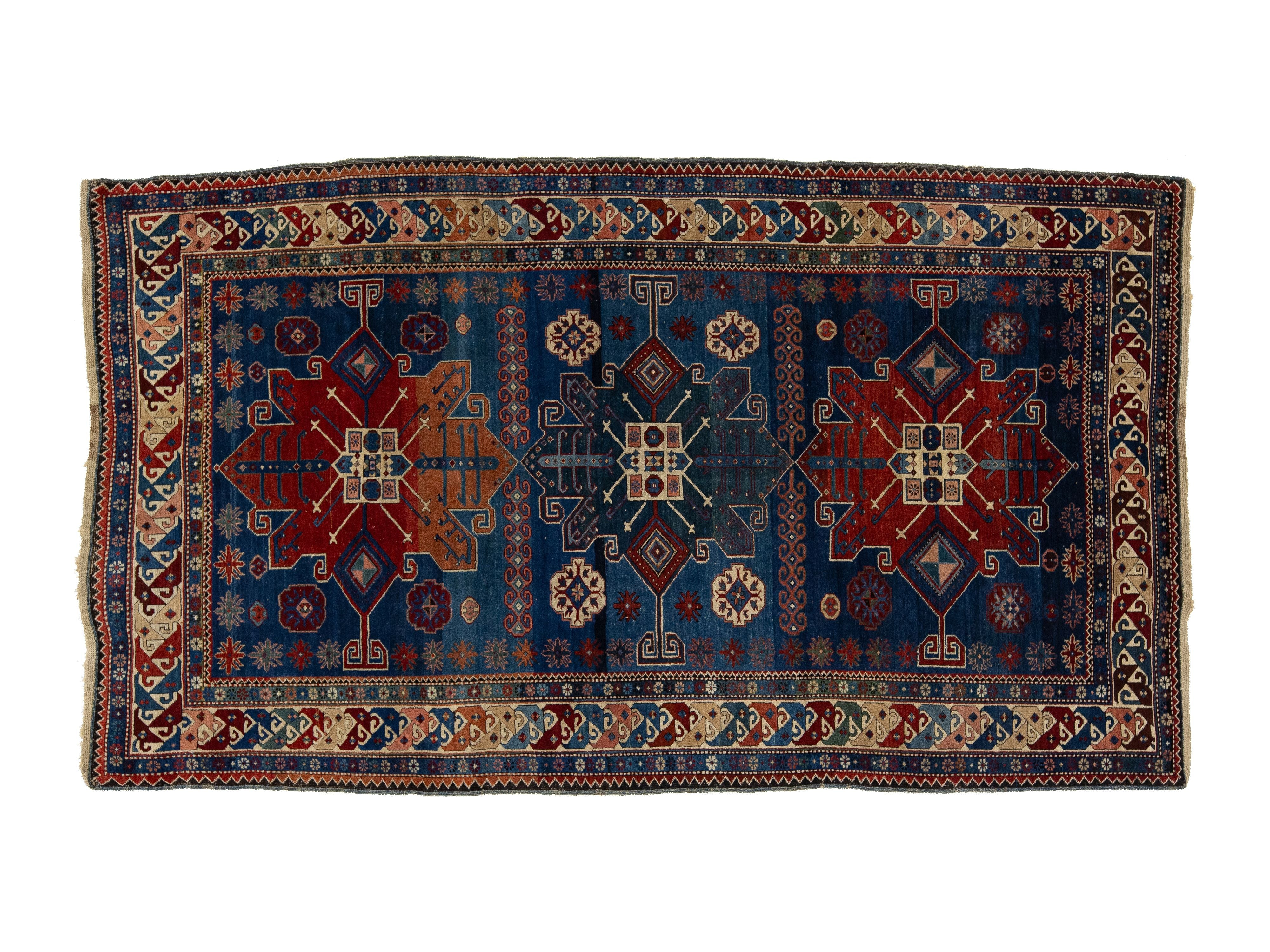 Antique Persian Shirvan Wool Rug 4 X 8