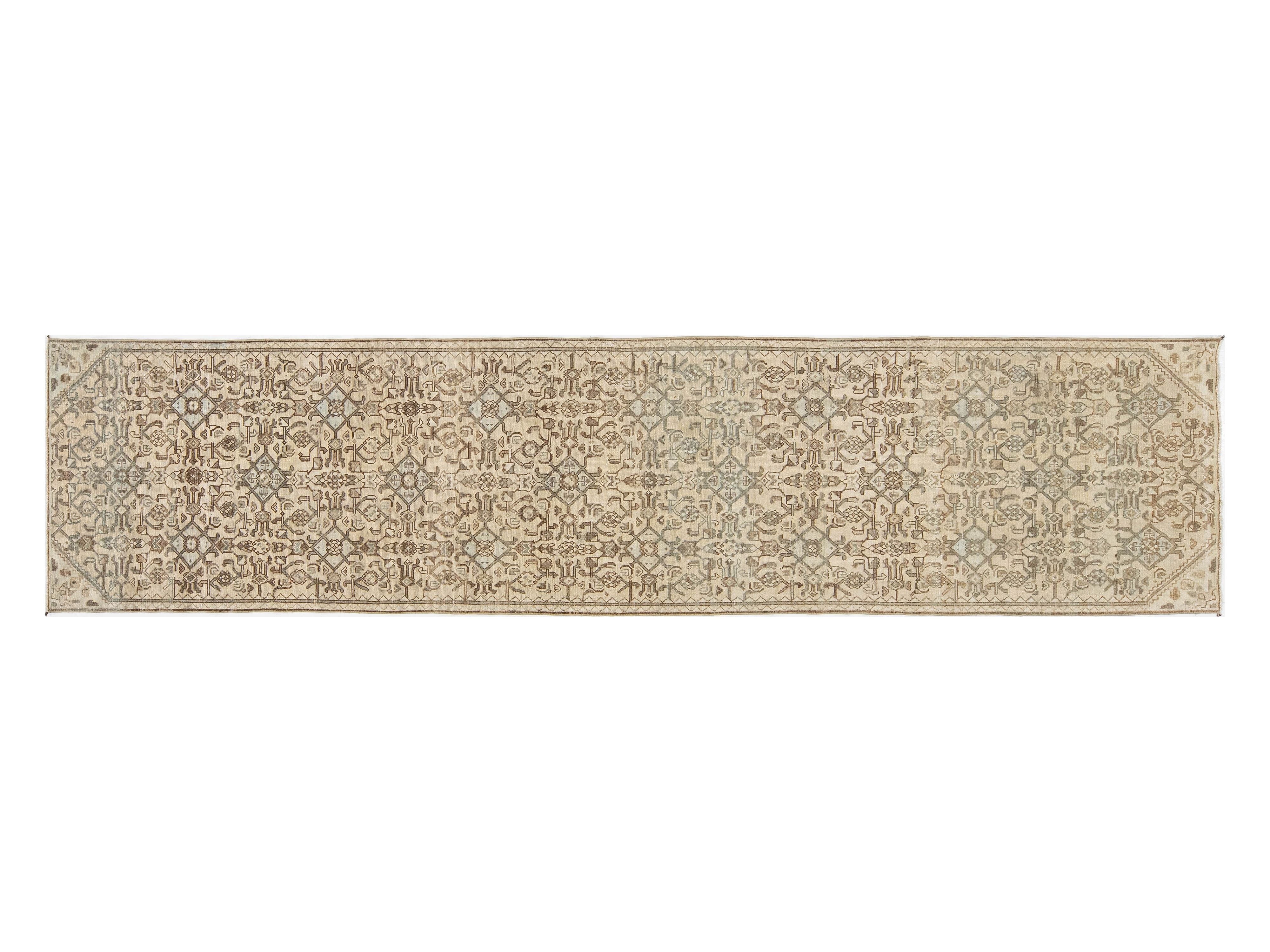 Antique Hamadan Wool Runner Rug 3 X 12