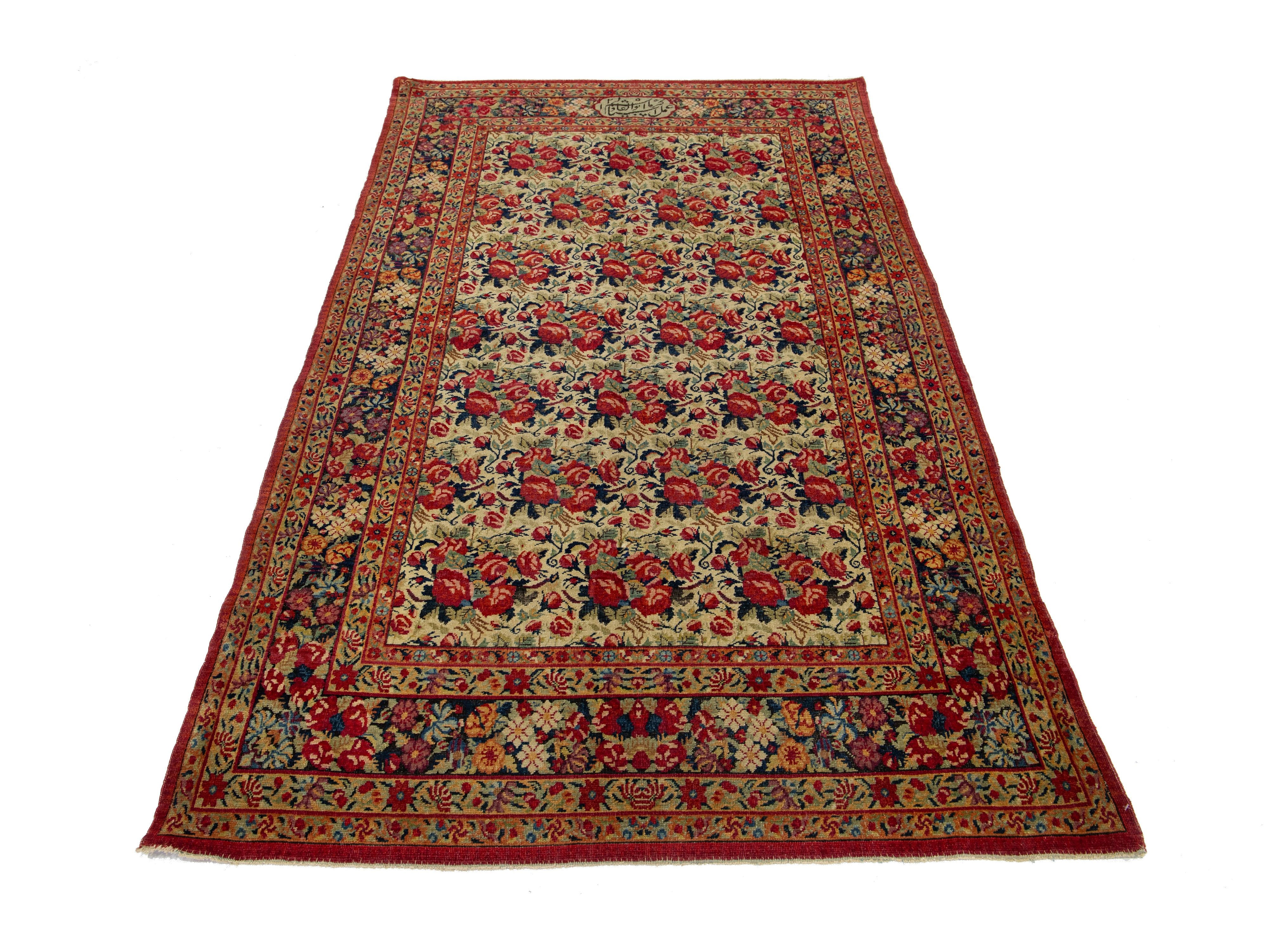 Antique Malayer Wool Rug 5 X 7