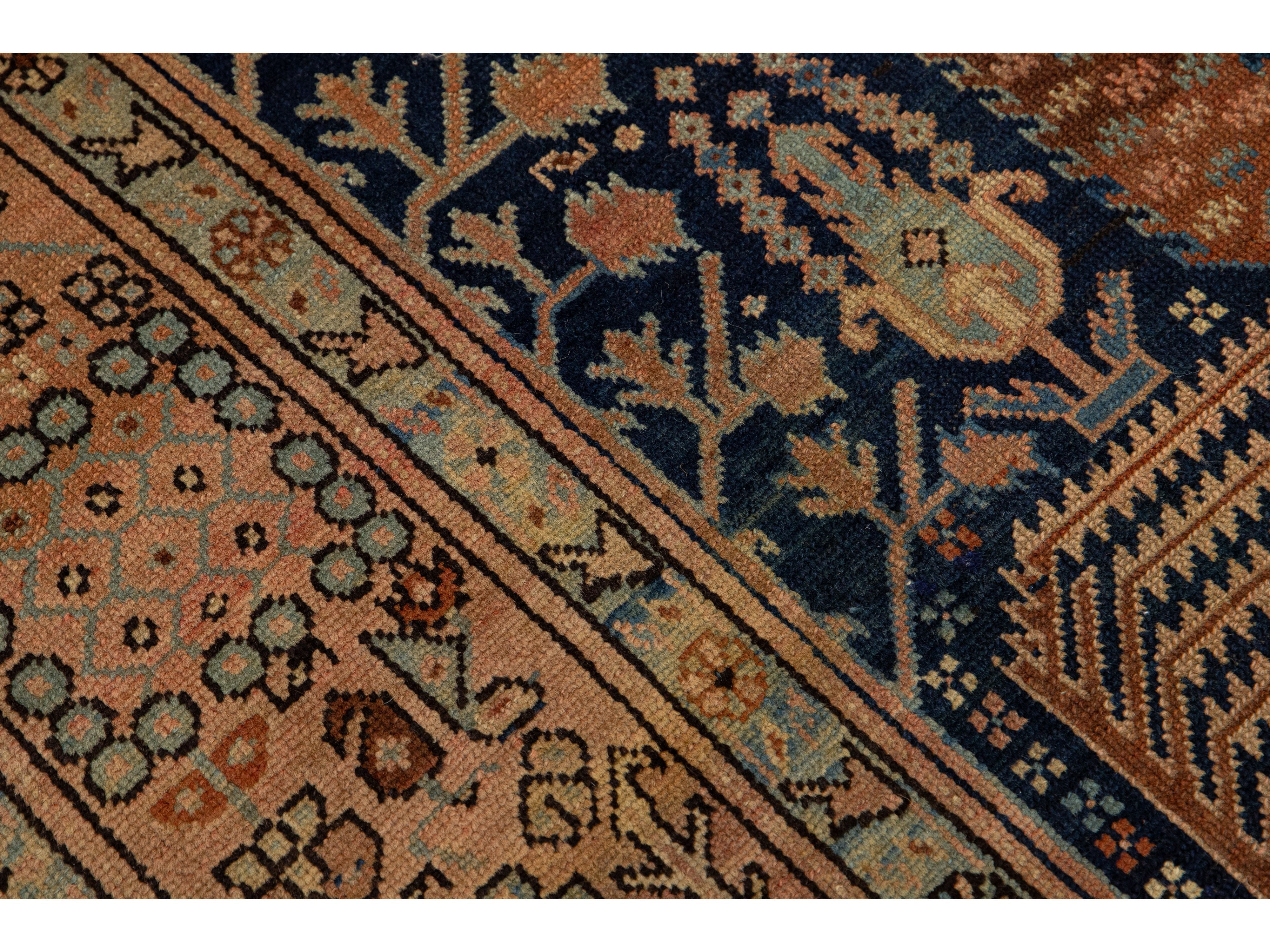 Antique Persian Bakshaish Wool Rug 9 X 14