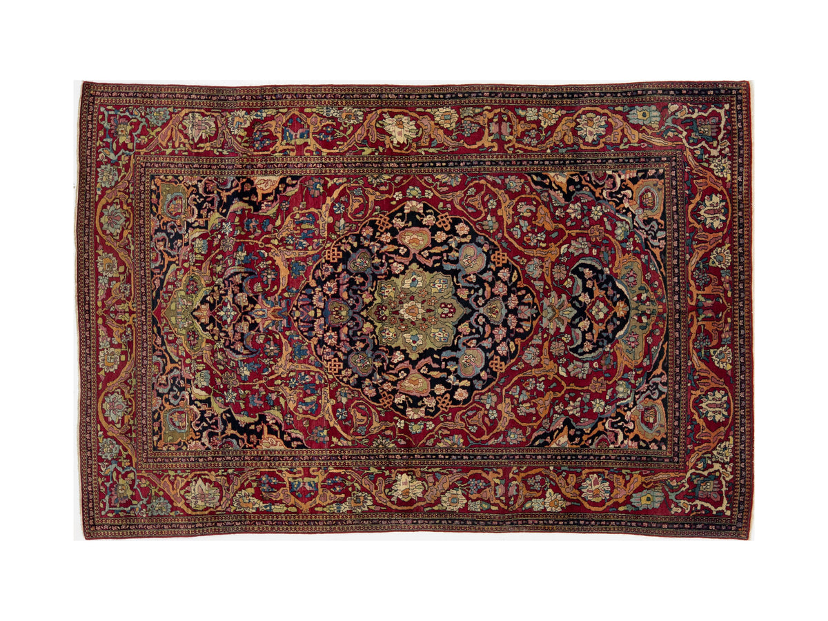 Antique Persian Kerman Wool Rug 5 X 7