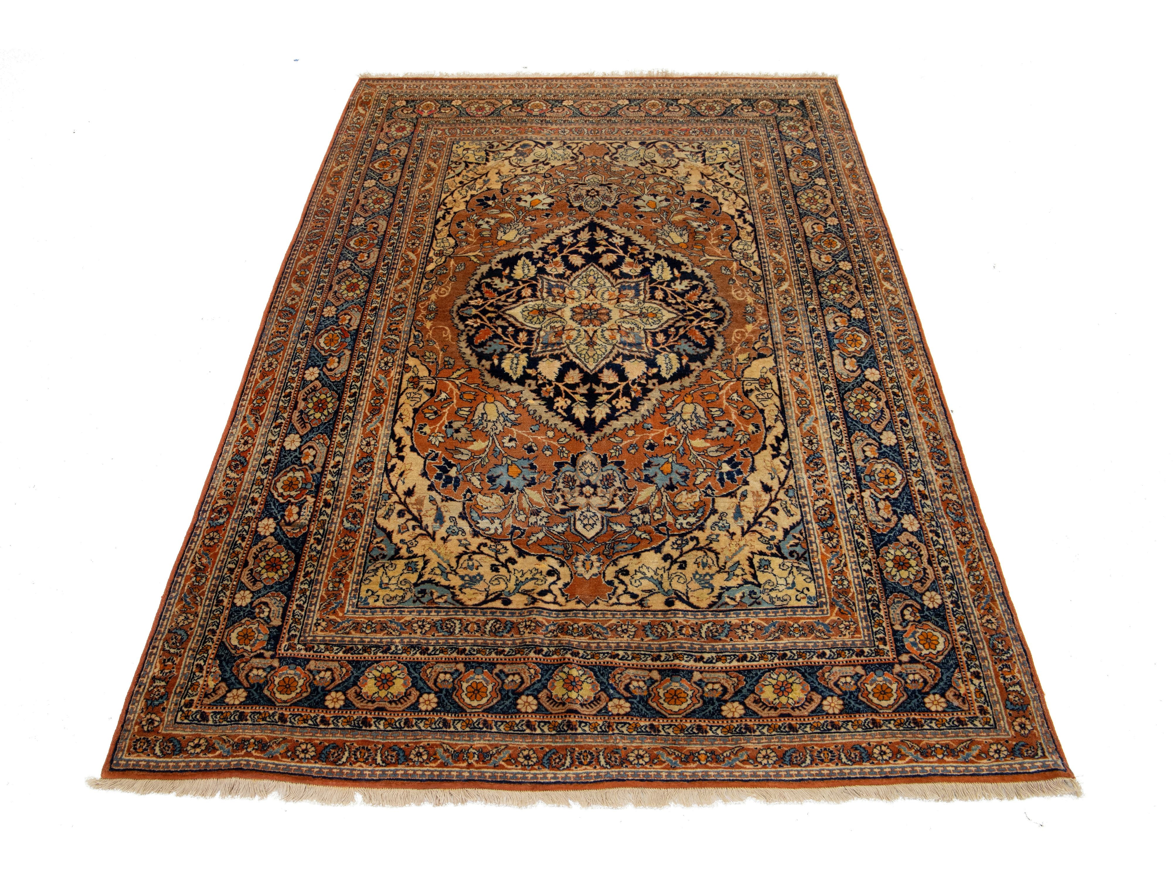 Antique Persian Tabriz Wool Rug 4 X 7