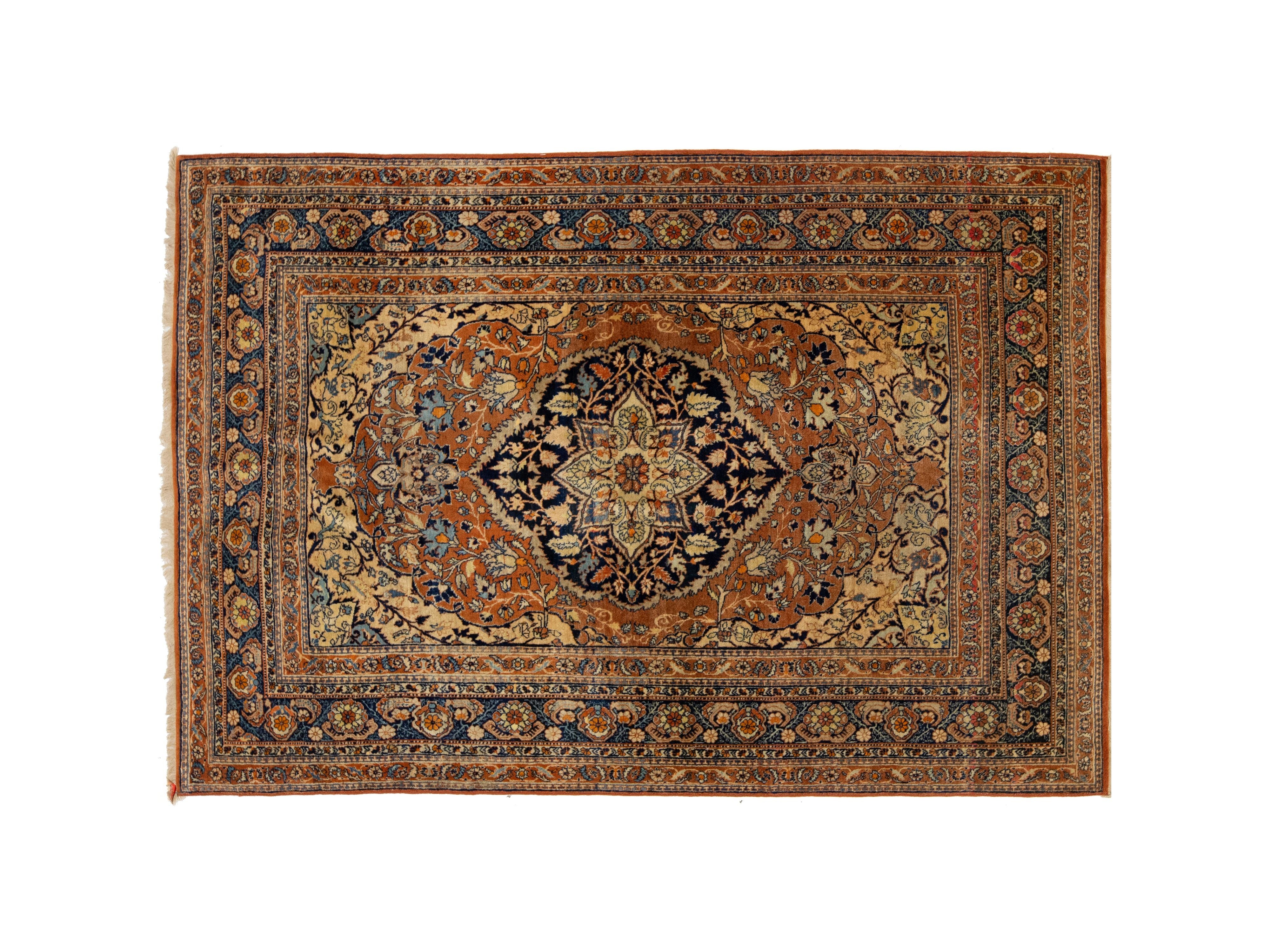 Antique Persian Tabriz Wool Rug 4 X 7