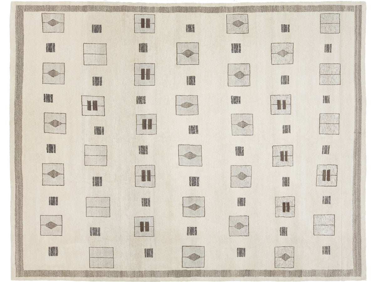 Modern Moroccan Wool Rug 12 X 15