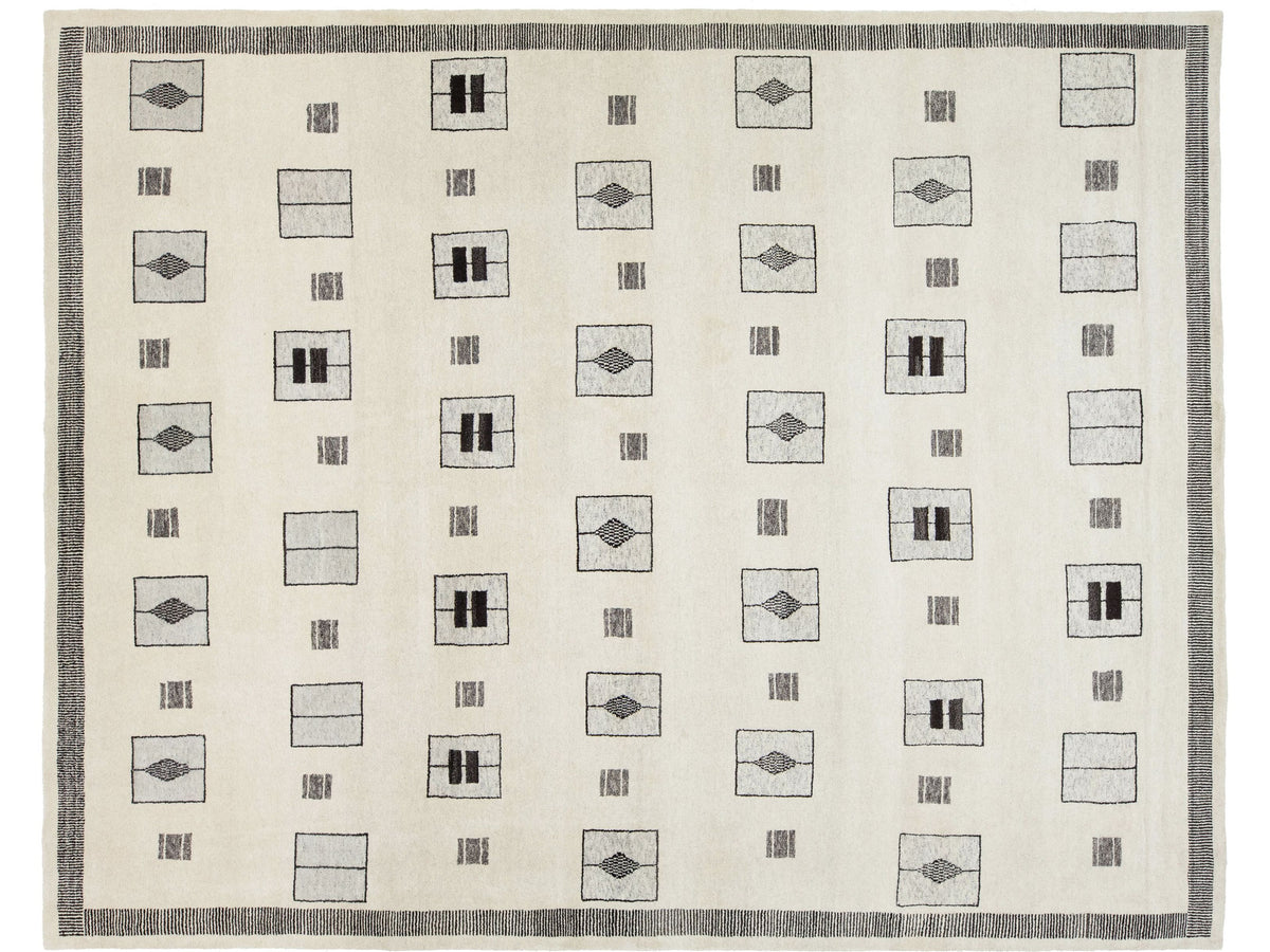 Modern Moroccan Wool Rug 12 X 15