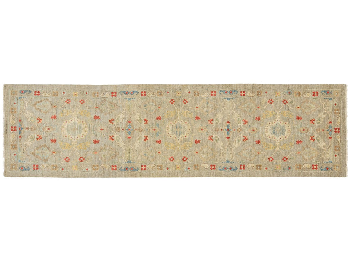Modern Sultanabad Wool Runner Rug 3 X 12