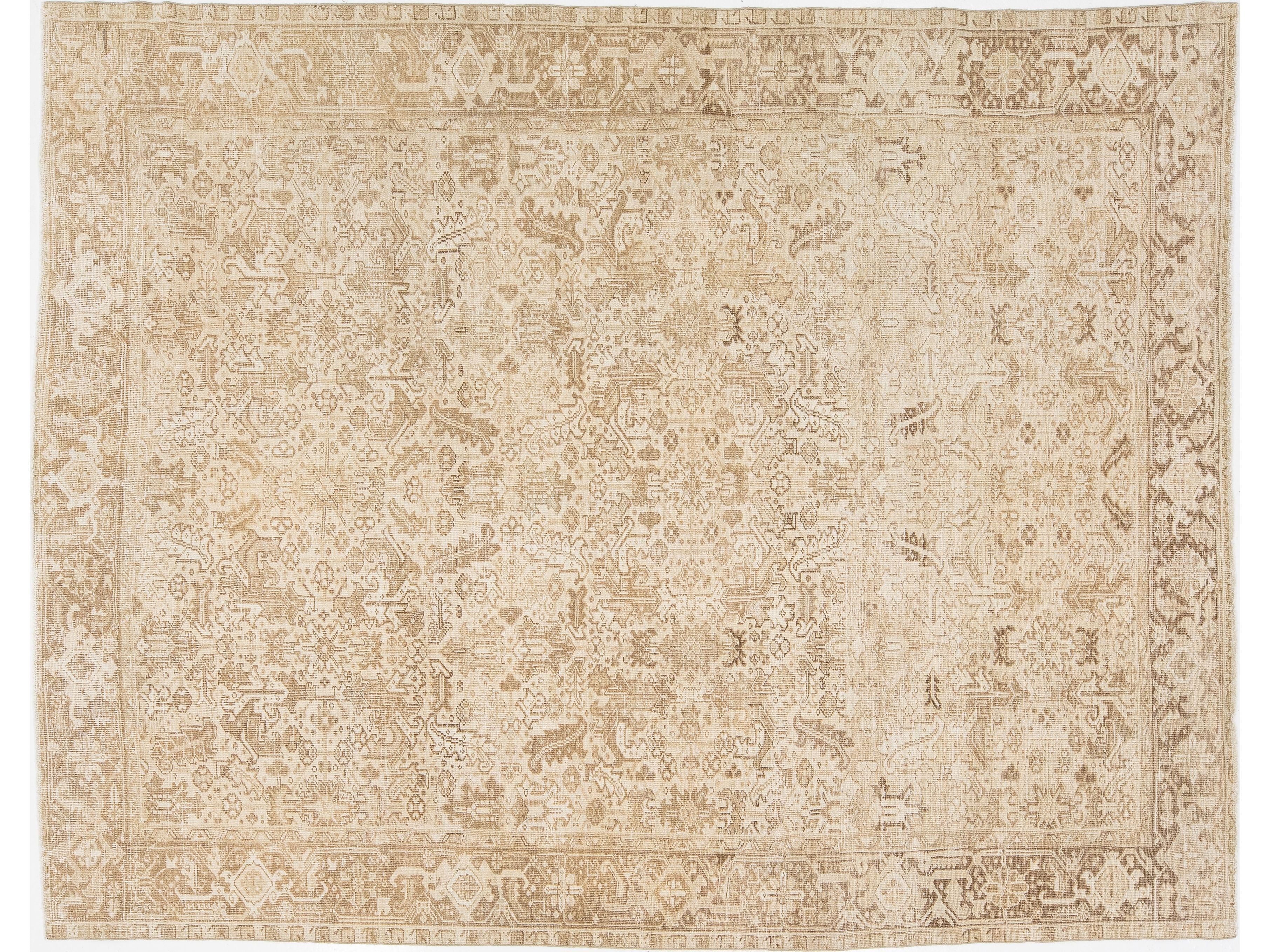 Antique Persian Heriz Wool Rug 8 X 10
