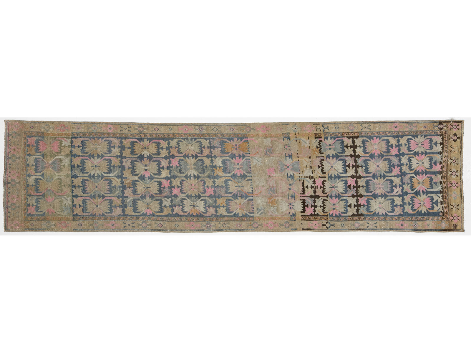 Antique Karabagh Wool Runner 4 X 15