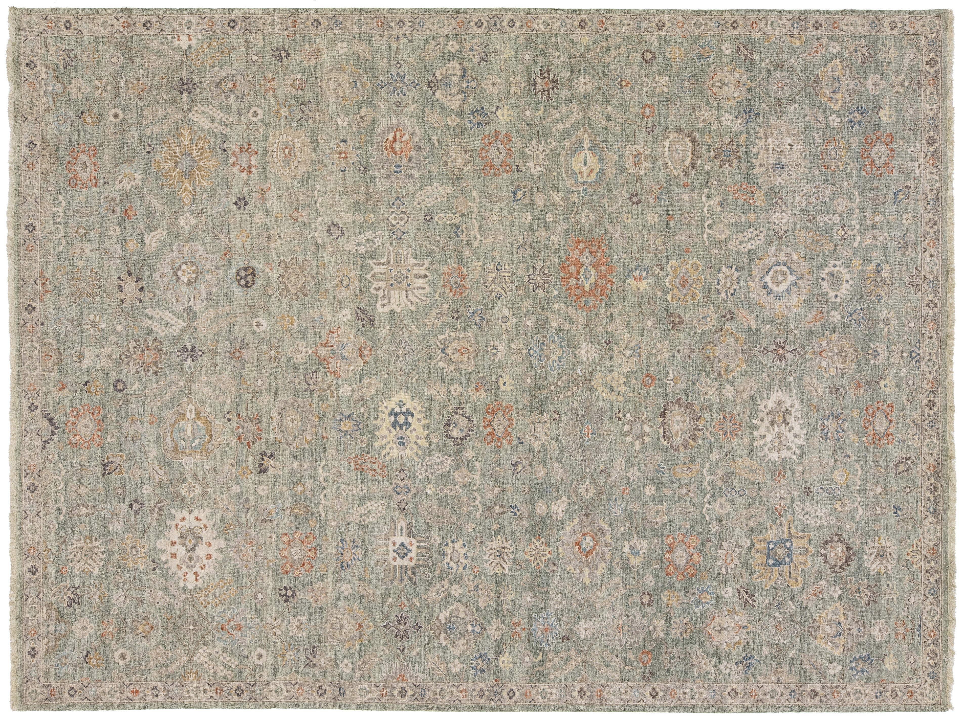 Modern Tabriz Wool Rug 9 X 12