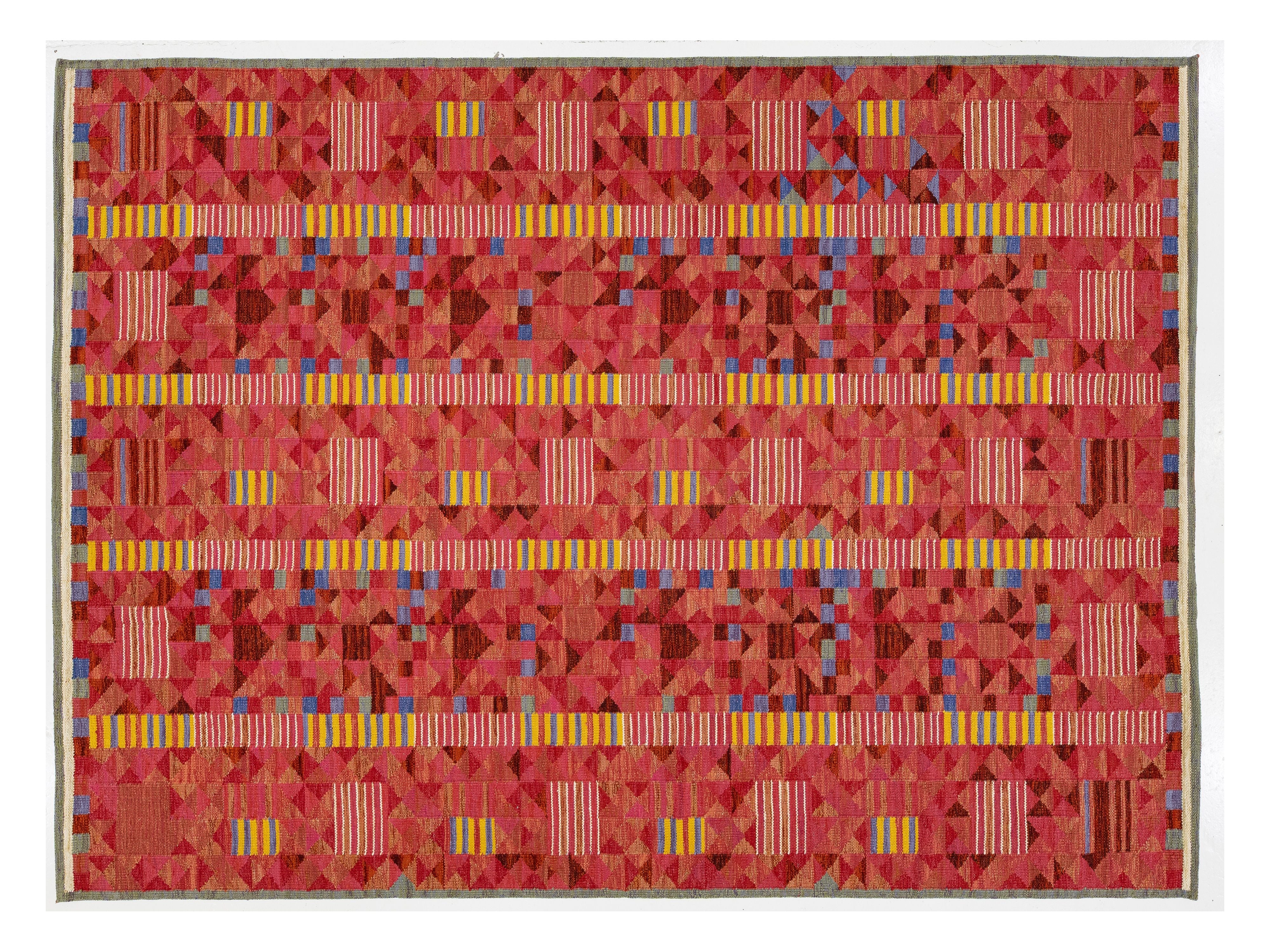 Modern Scandinavian Wool Rug 10 X 14