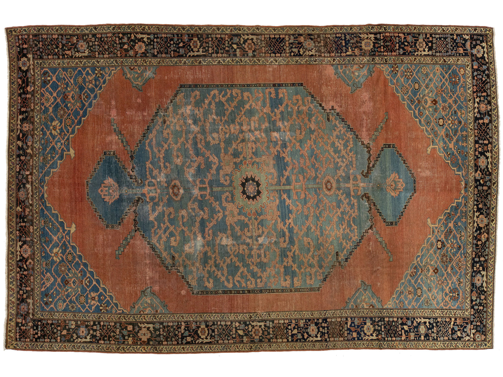Antique Serapi Wool Rug 8 X 13