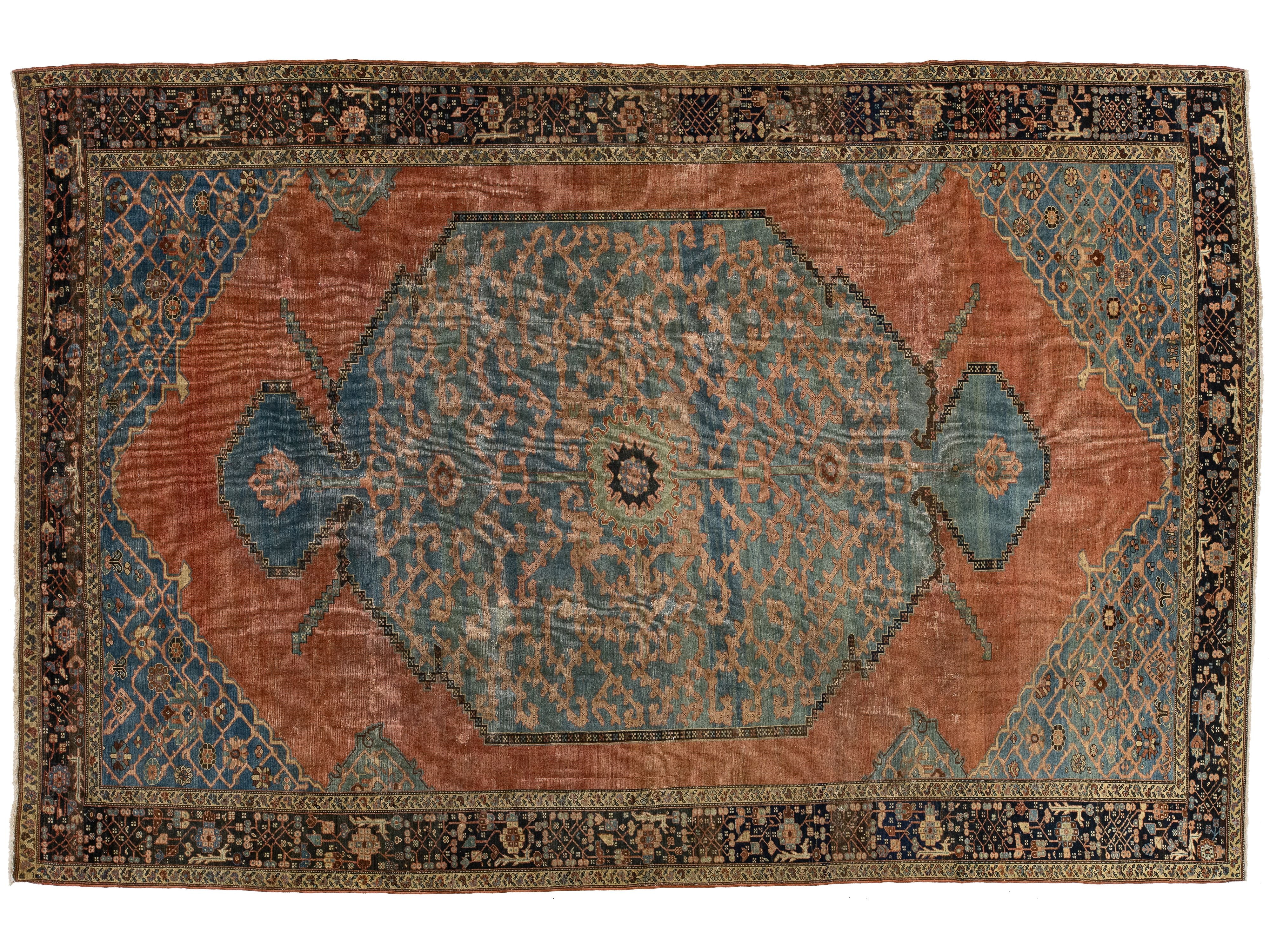 Antique Serapi Wool Rug 8 X 13