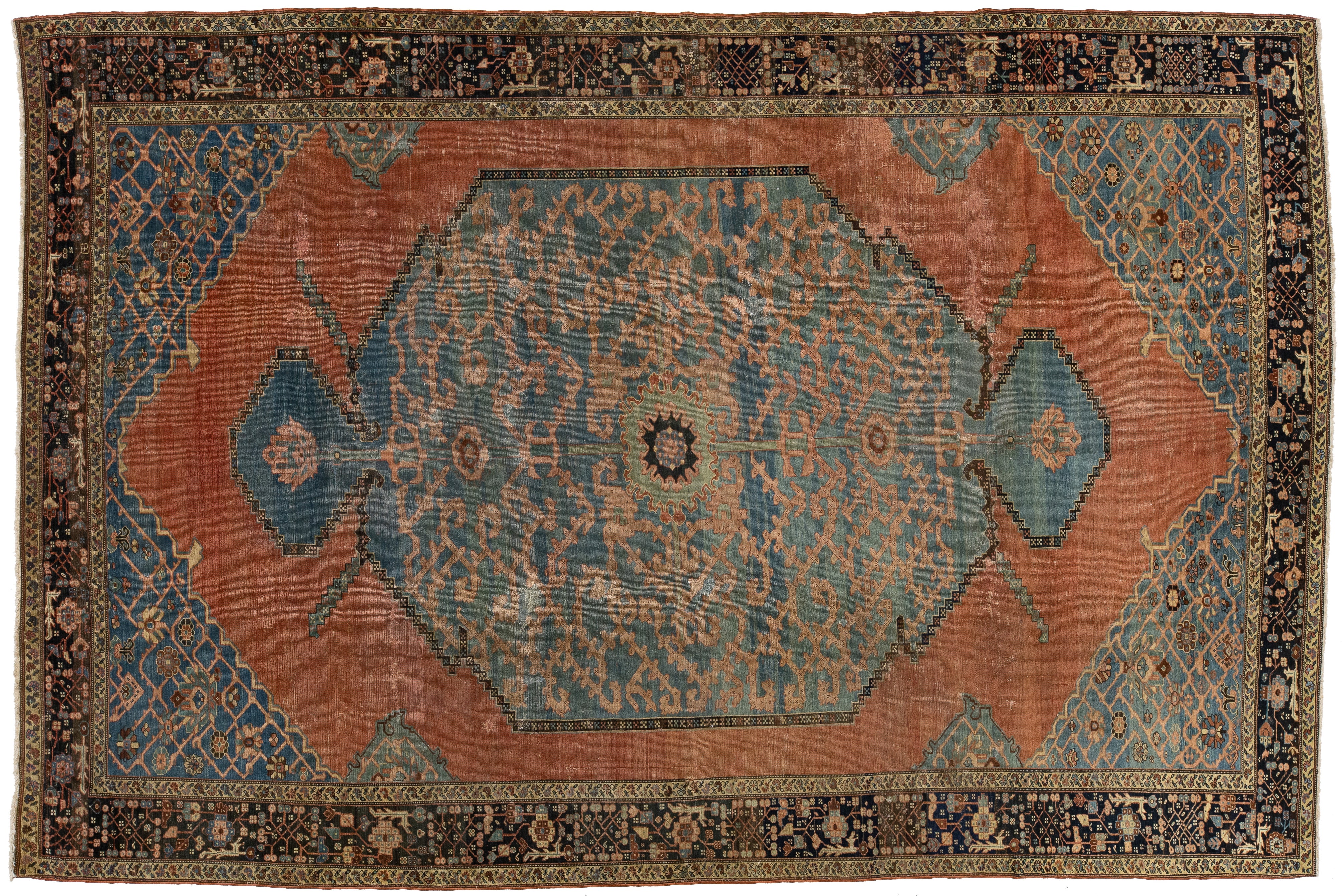 Antique Serapi Wool Rug 8 X 13