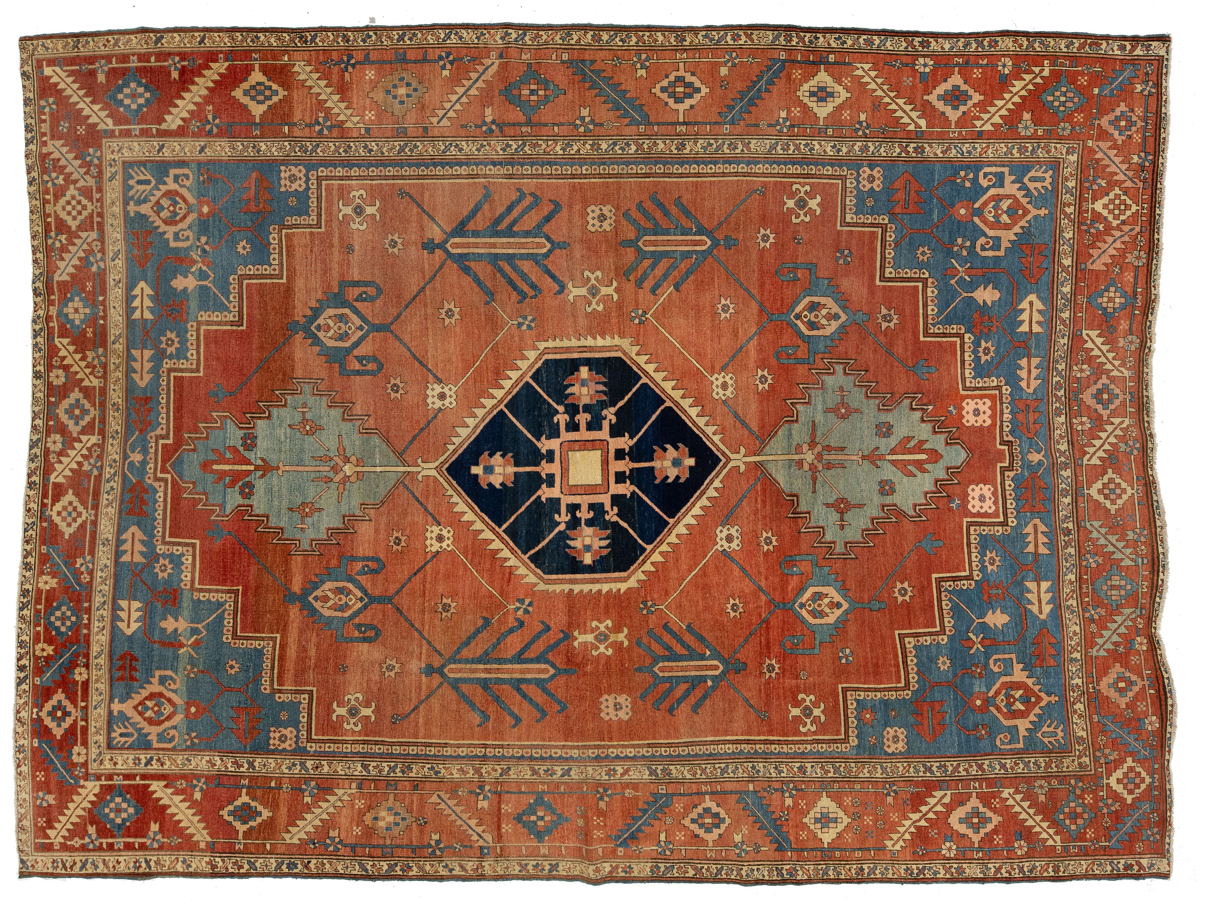 Antique Serapi Wool Rug 10 X 13