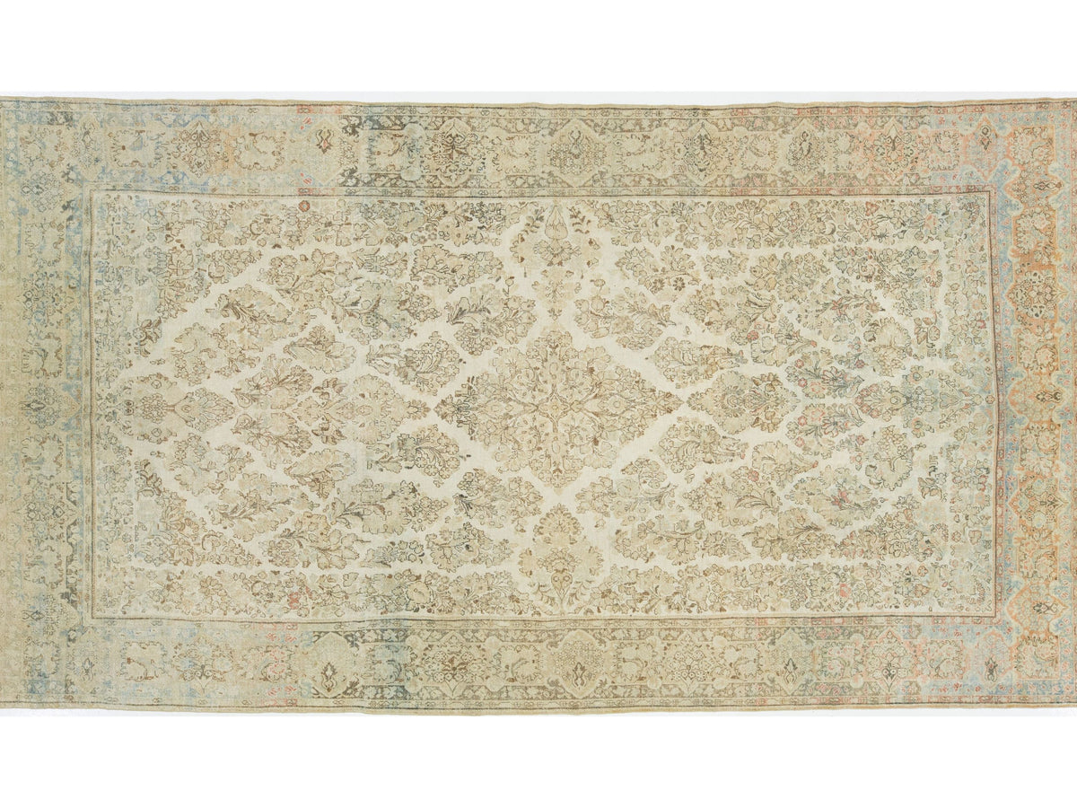 Antique Mahal Wool Rug 9 X 15