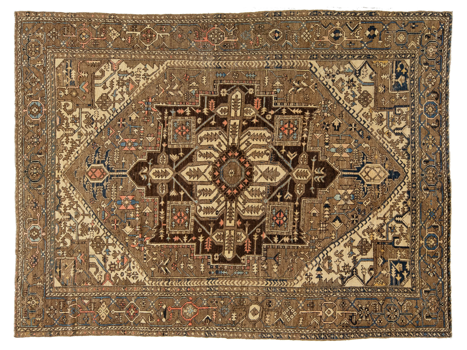 Antique Heriz Wool Rug 10 X 13