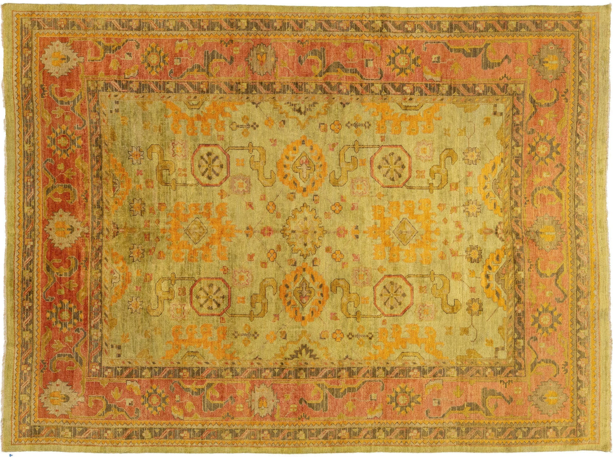 Vintage Turkish Oushak Wool Rug 10 X 14