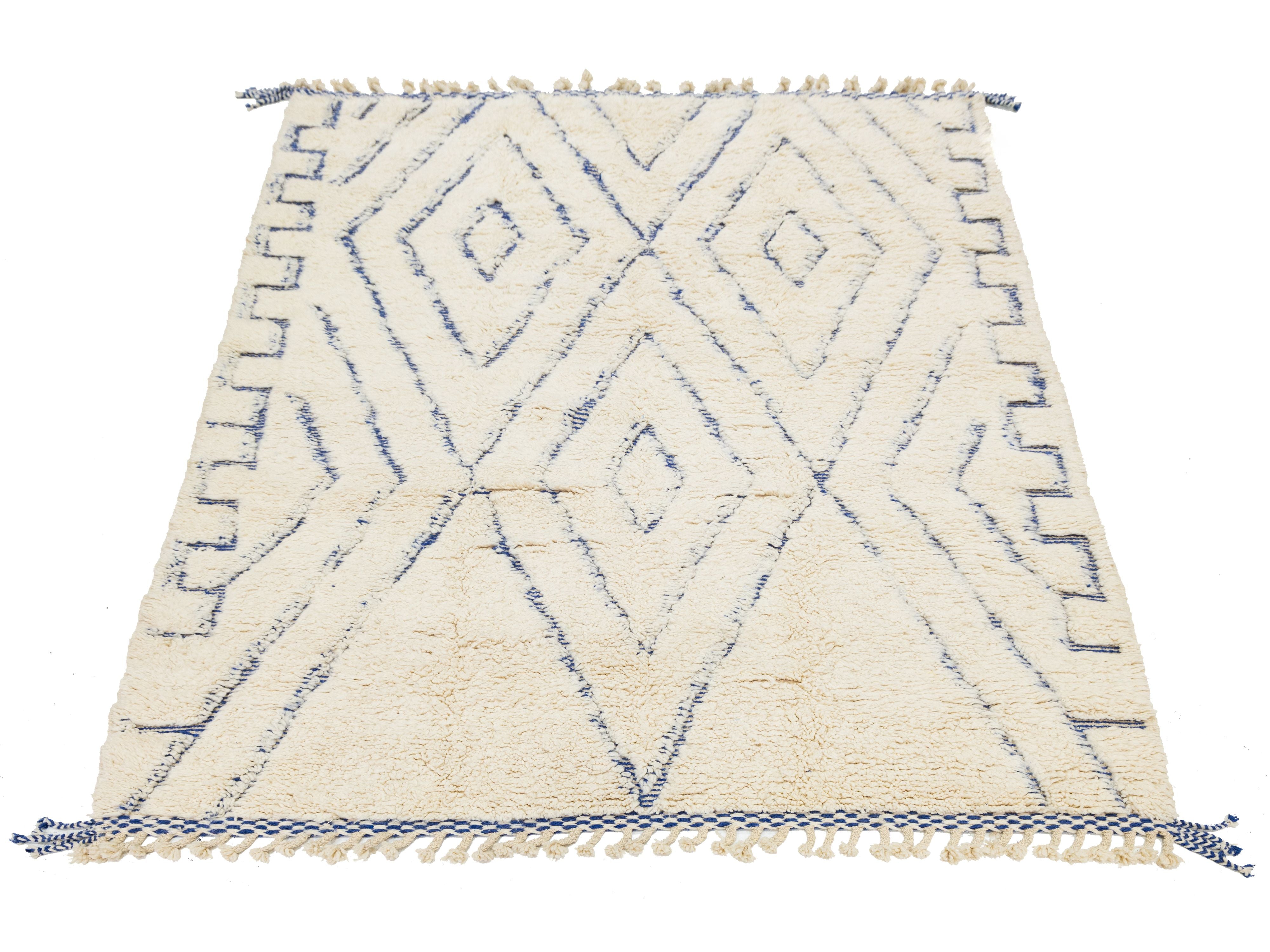 Modern Moroccan Wool Rug 7 X 10