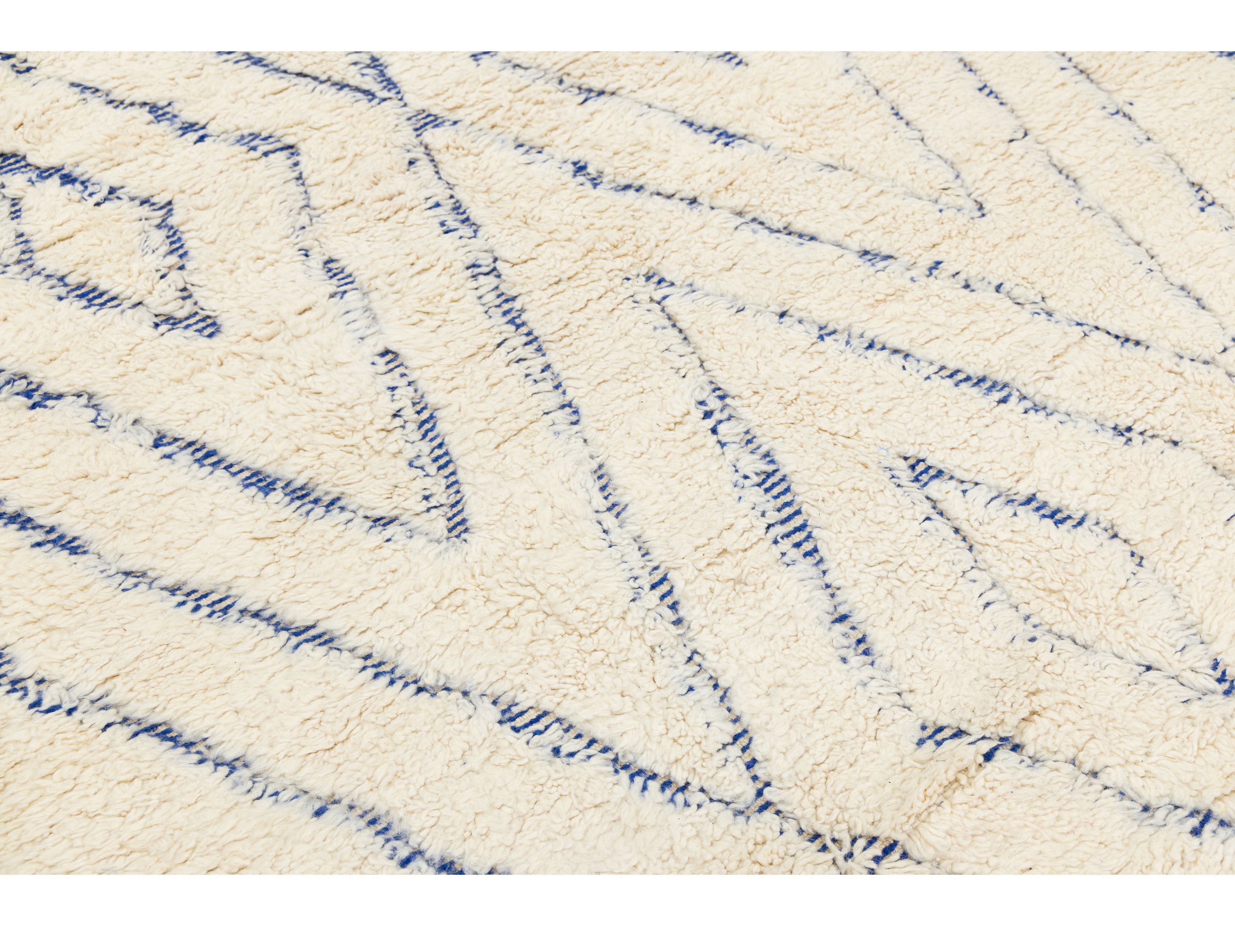 Modern Moroccan Wool Rug 7 X 10