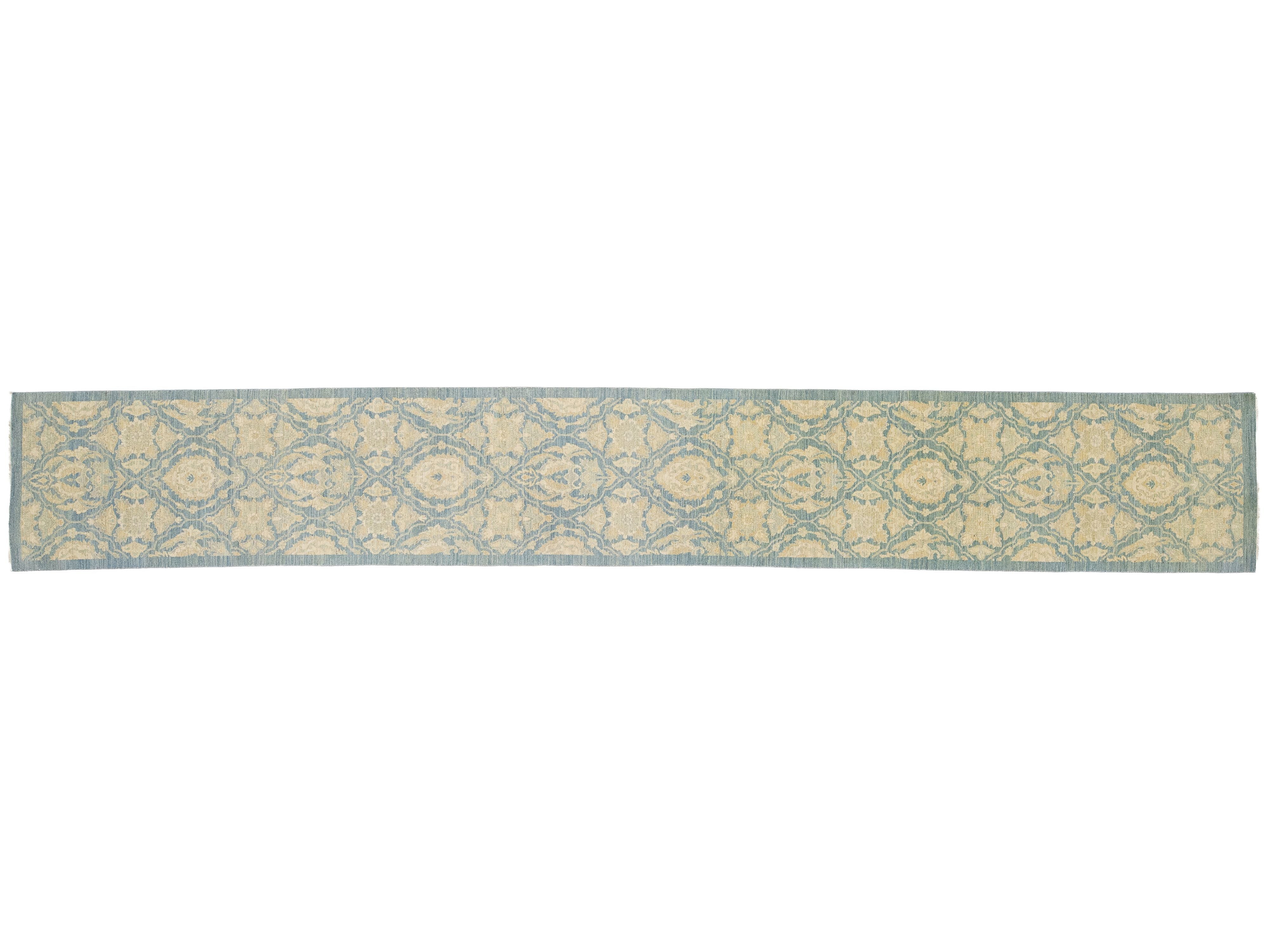 Modern Peshawar Wool Runner 3 X 18