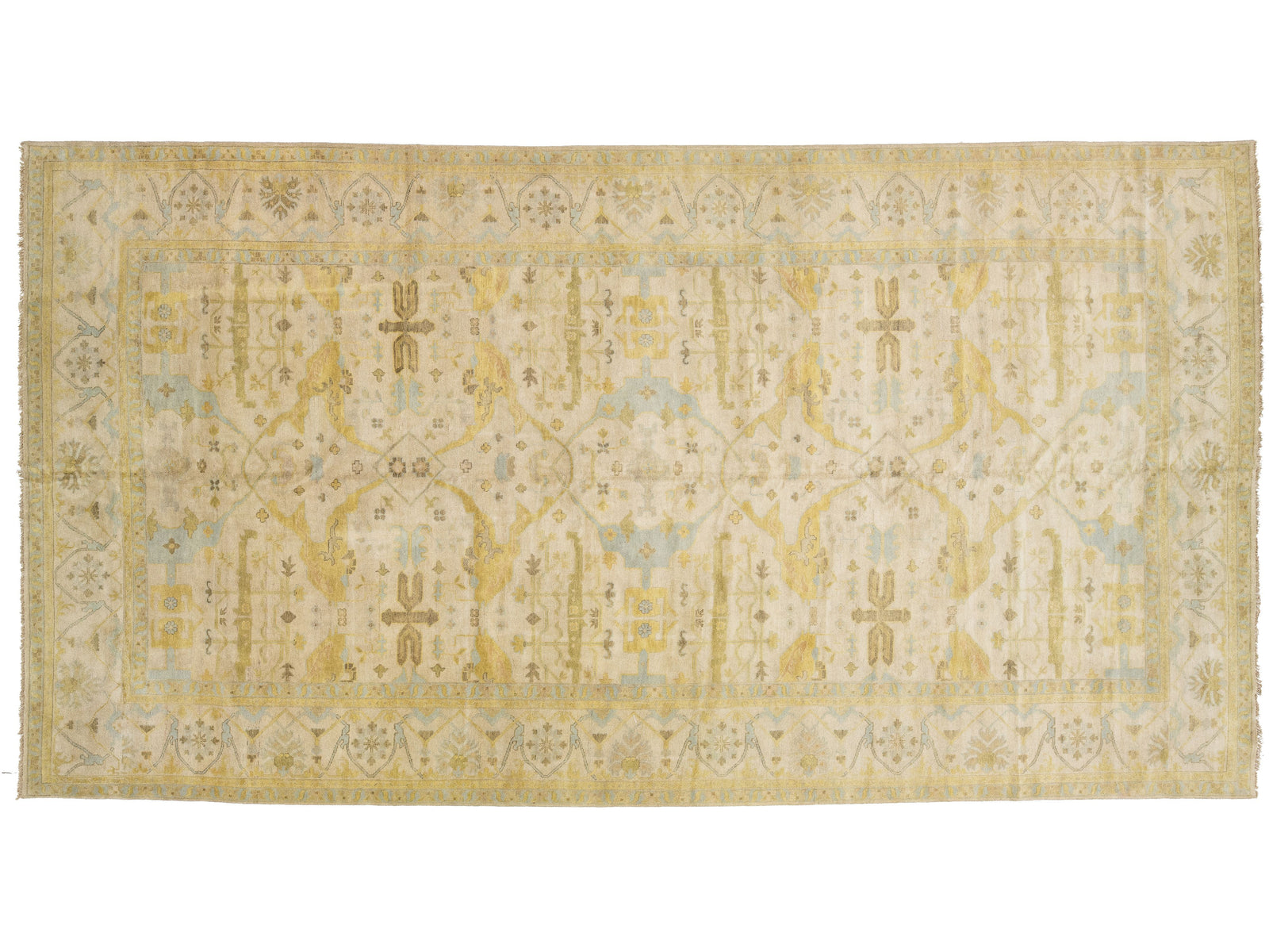 Modern Oushak Wool Rug 11 X 21