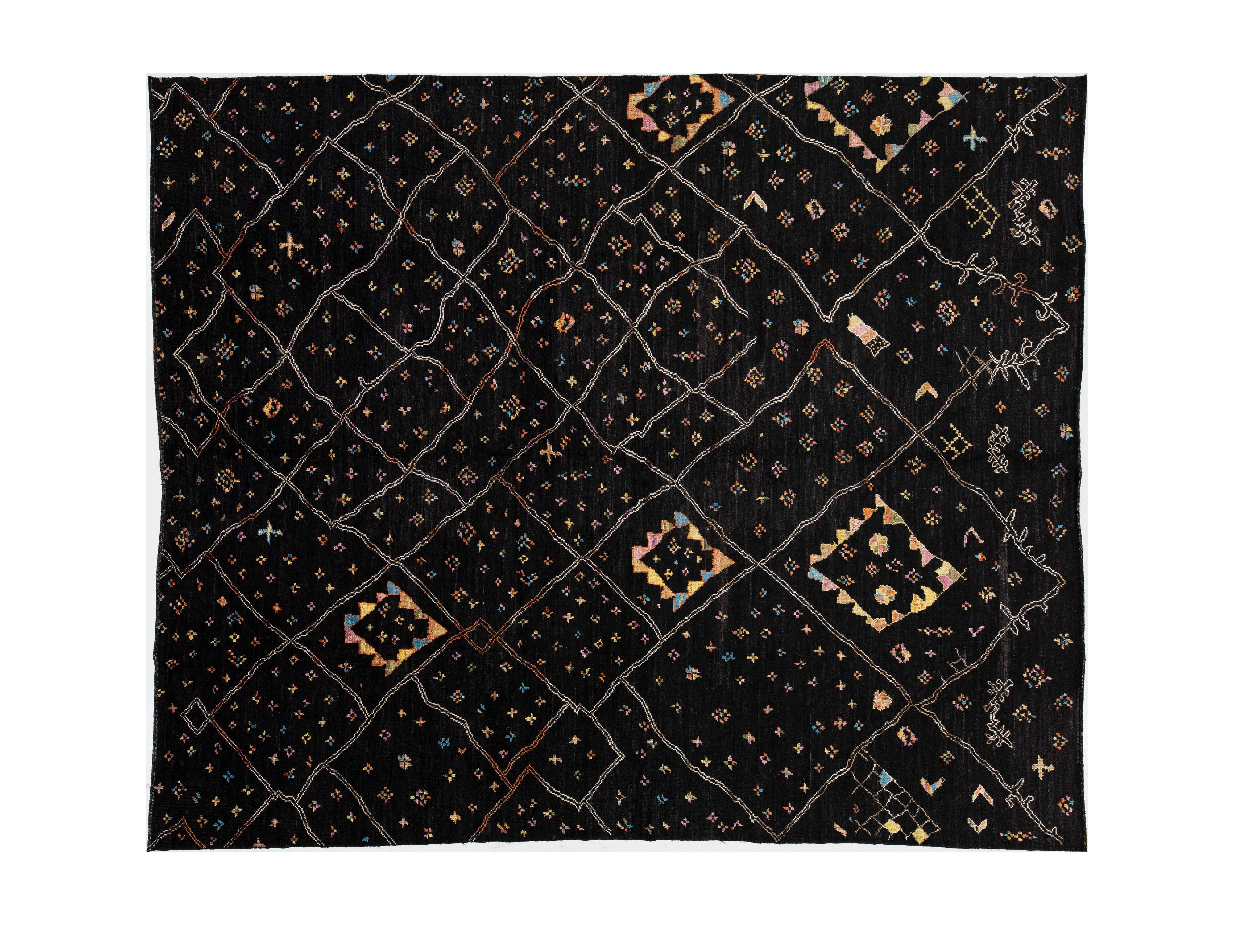 Modern Moroccan Wool Rug 12 X 15