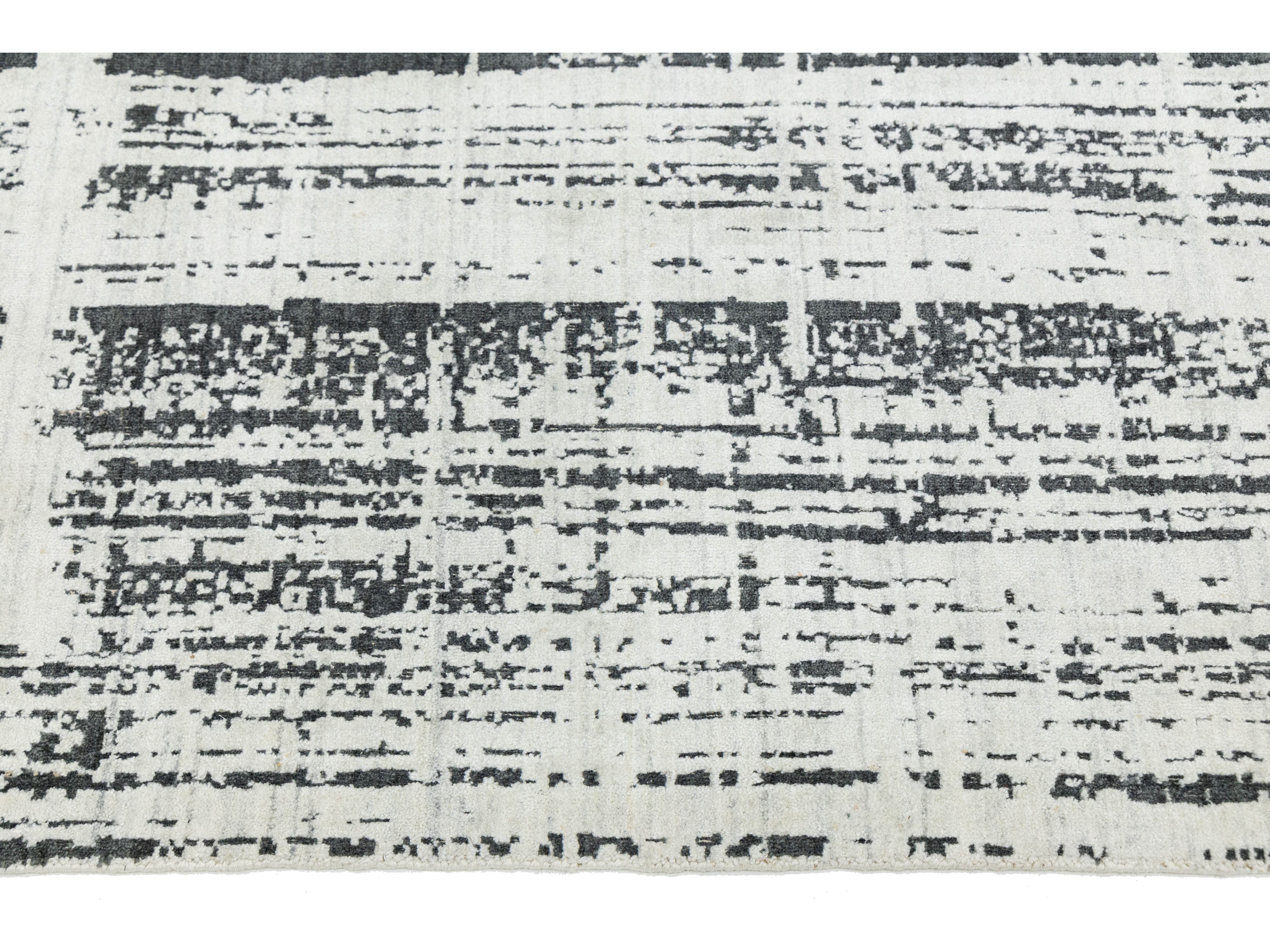 Modern Wool and Viscose Rug 12 X 15