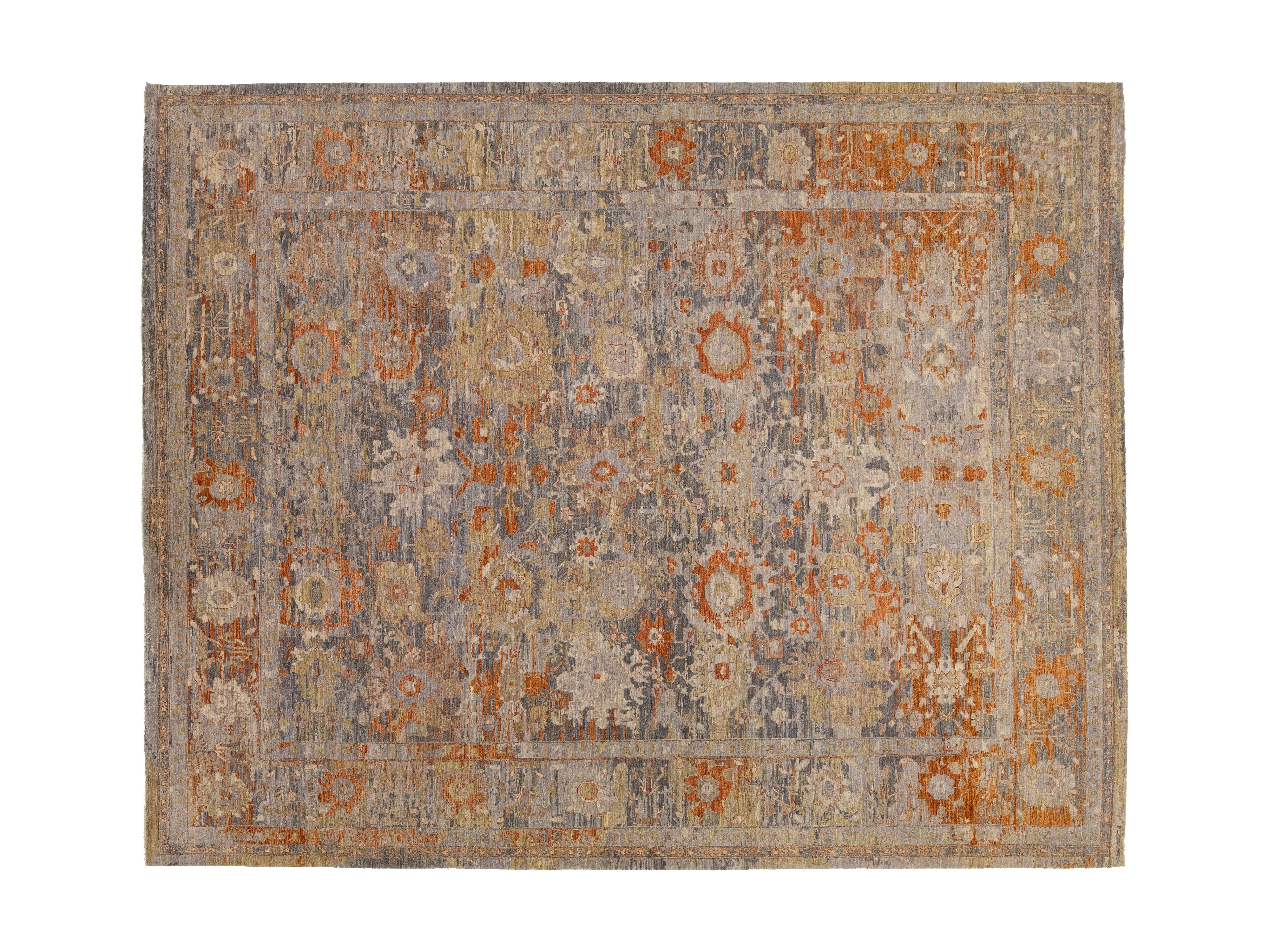 Contemporary Oushak Wool Rug 12 X 15