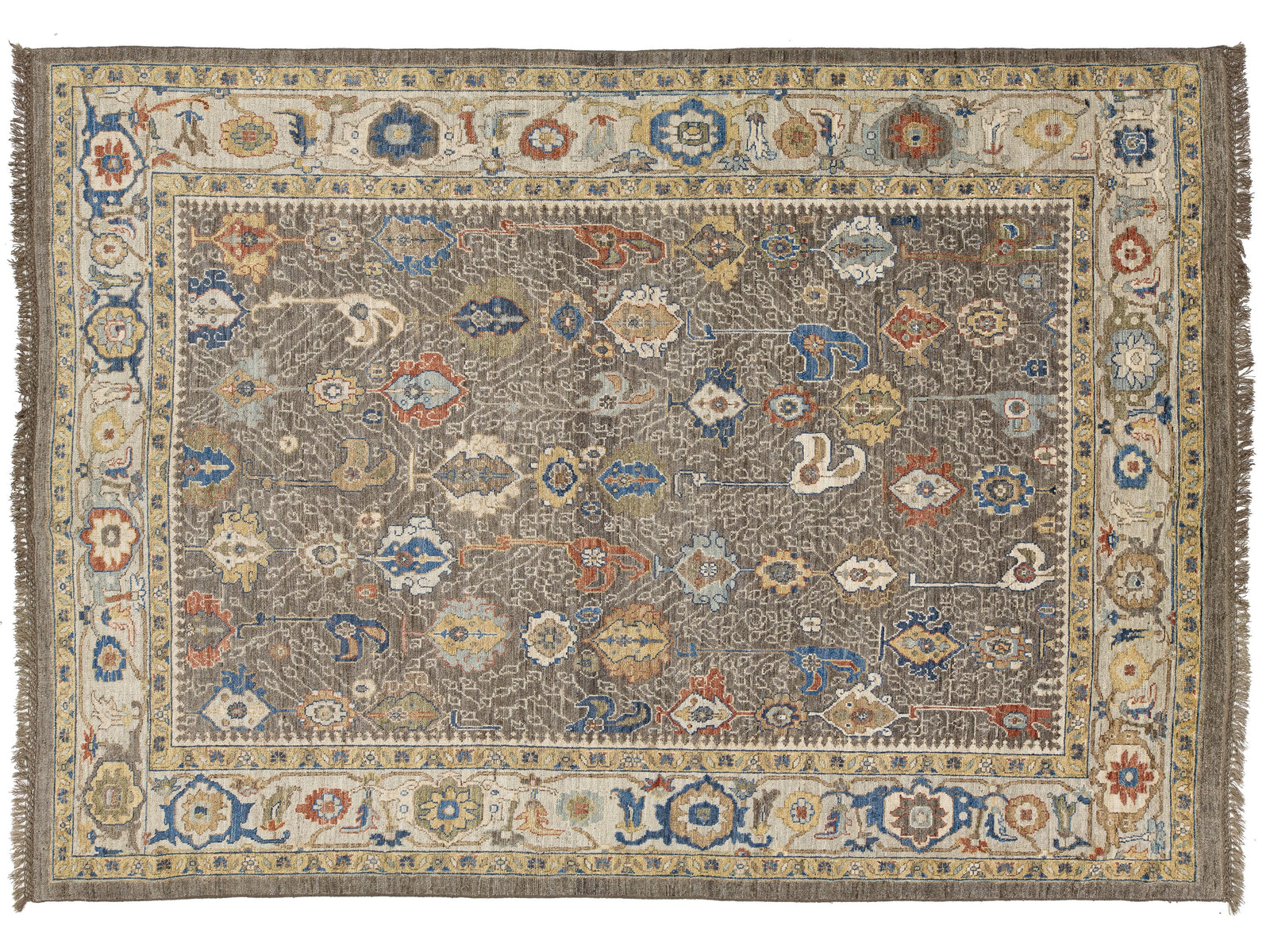 Modern Oushak Wool Rug 10 X 14