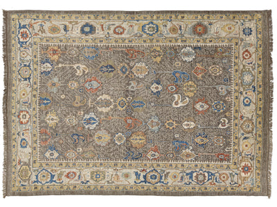 Modern Oushak Wool Rug 10 X 14