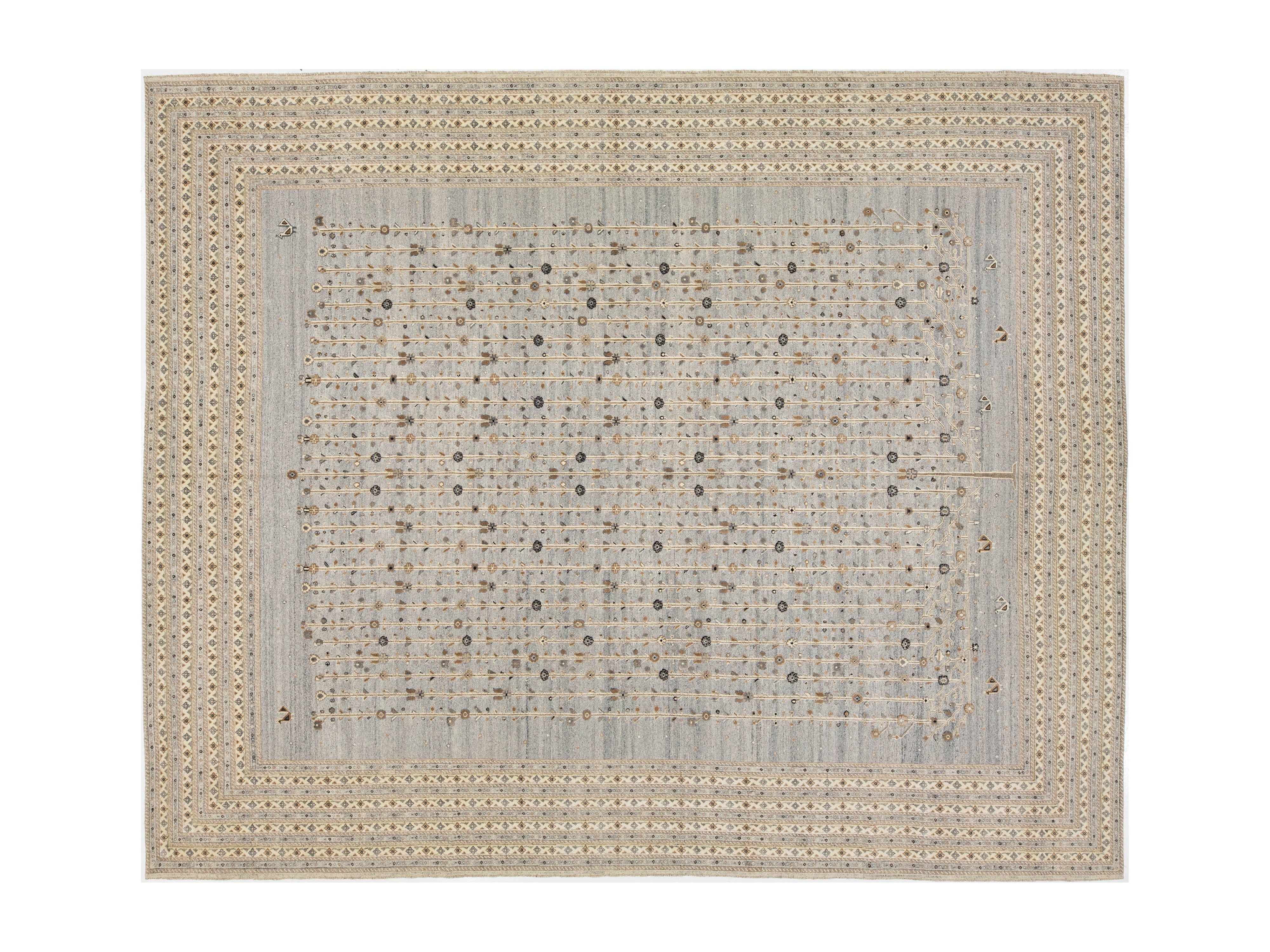 Modern Soumak Wool Rug 12 X 15
