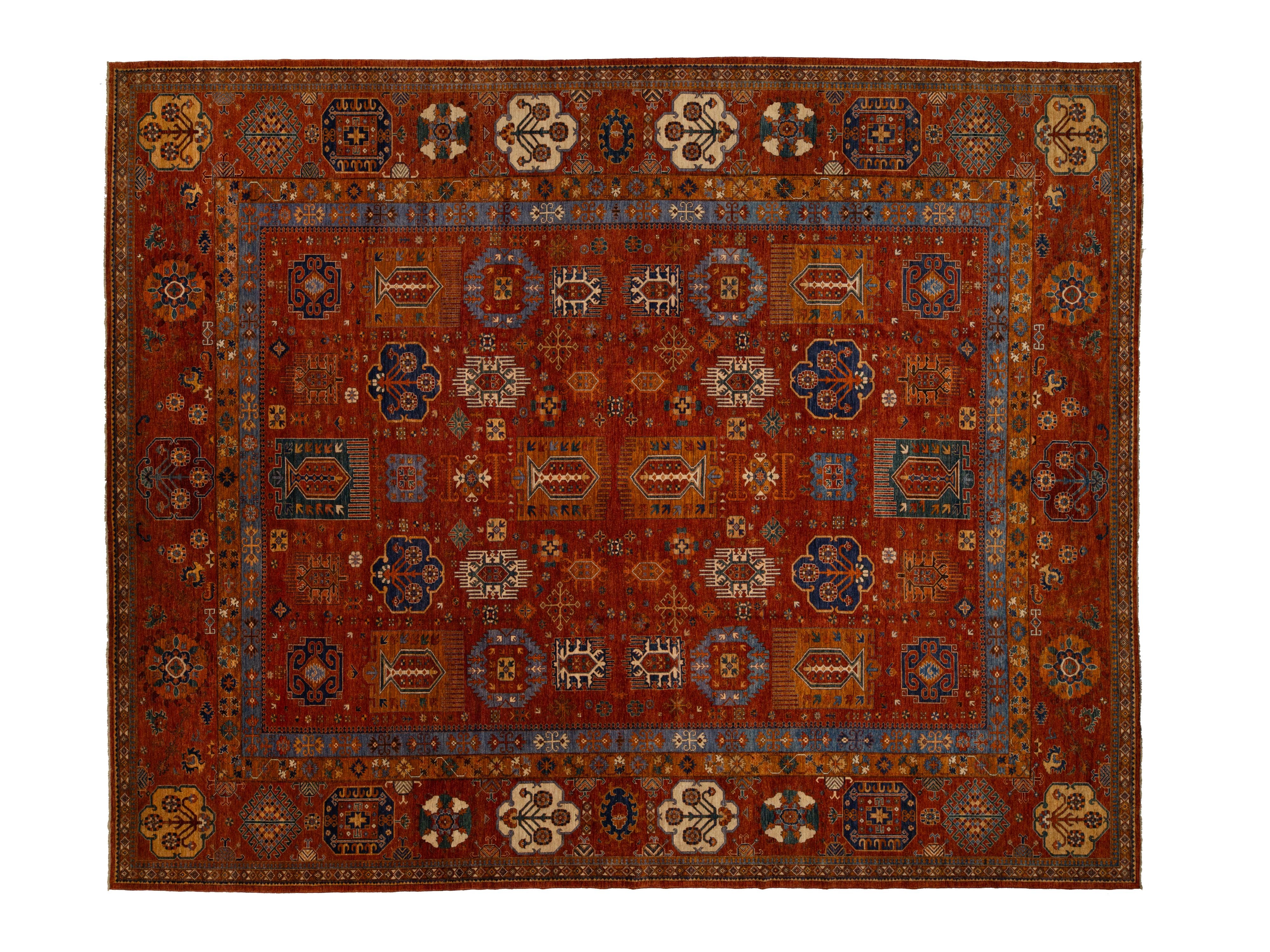 Modern Turkmen Wool Rug 17 X 21