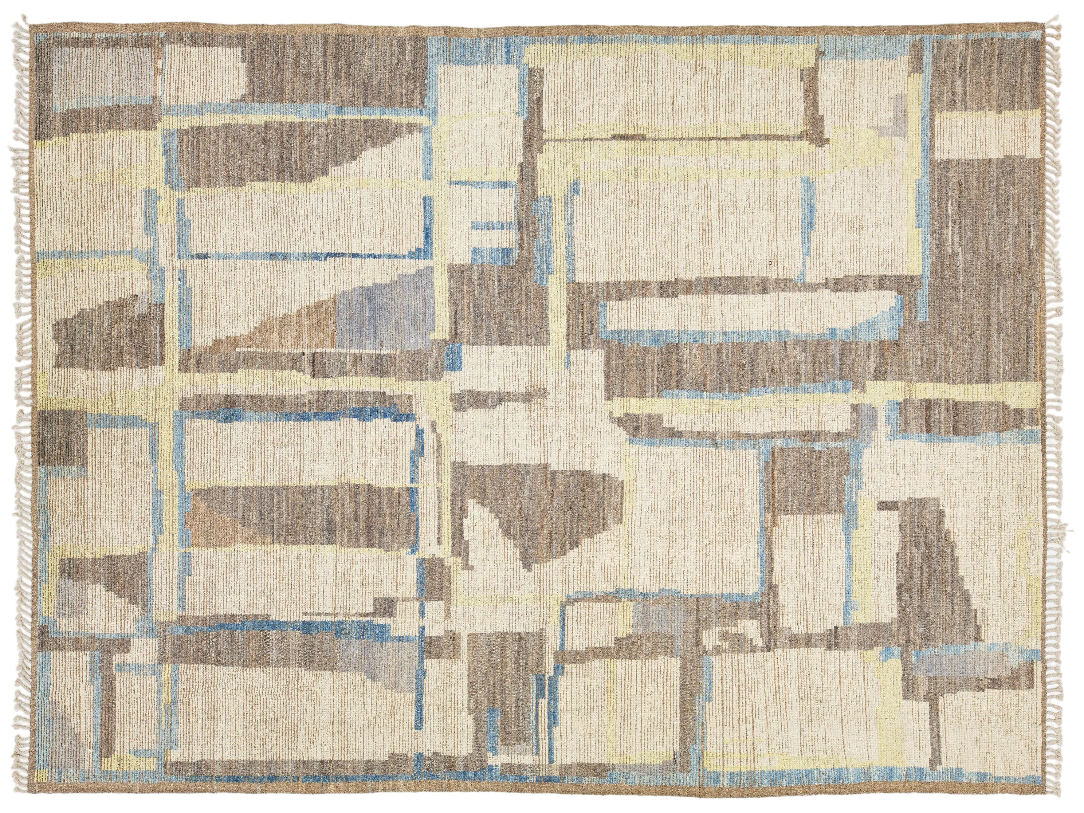 Under Rungs Modern Moroccan Wool Rug 10 X 13 – Apadana Rugs & Carpets