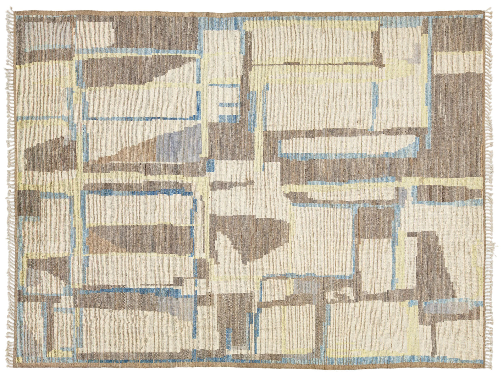 Modern Moroccan Wool Rug 10 X 13