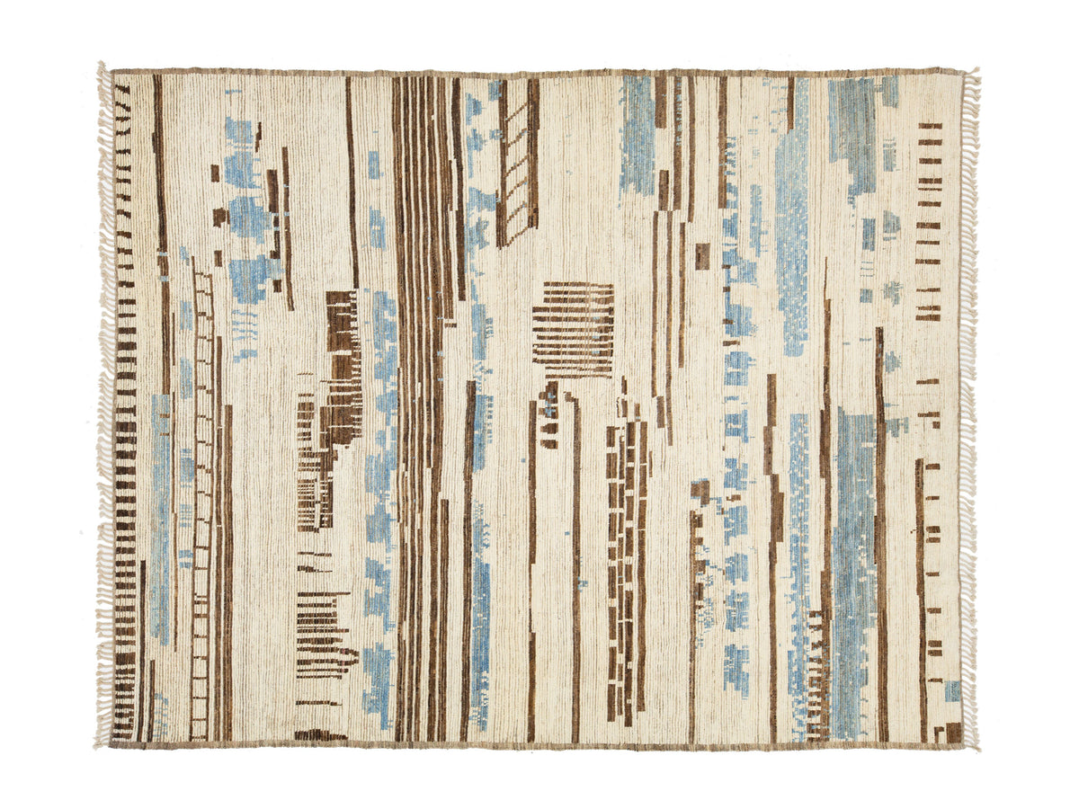 Modern Moroccan Wool Rug 10 X 13
