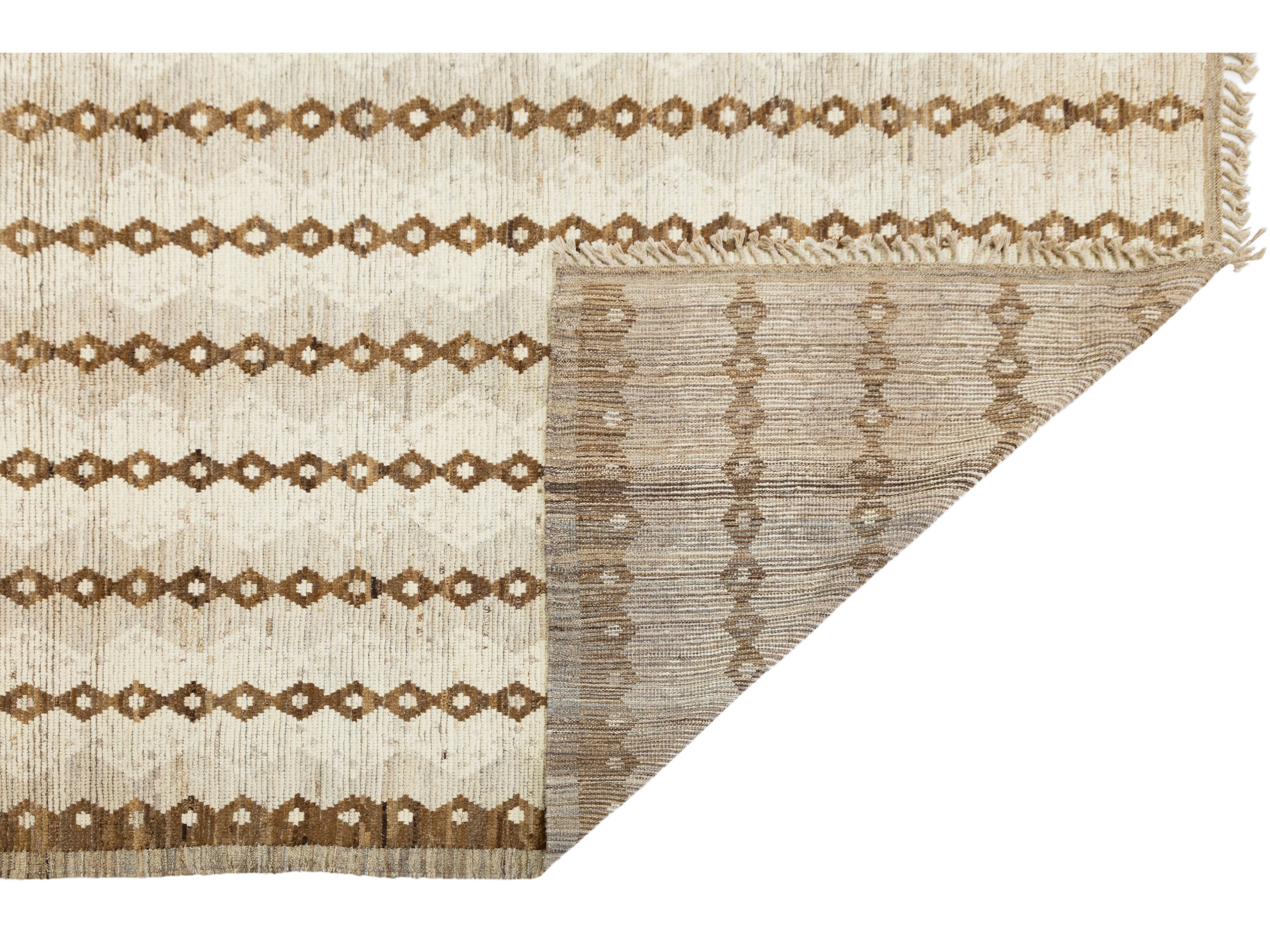 Modern Moroccan Wool Rug 10 X 13