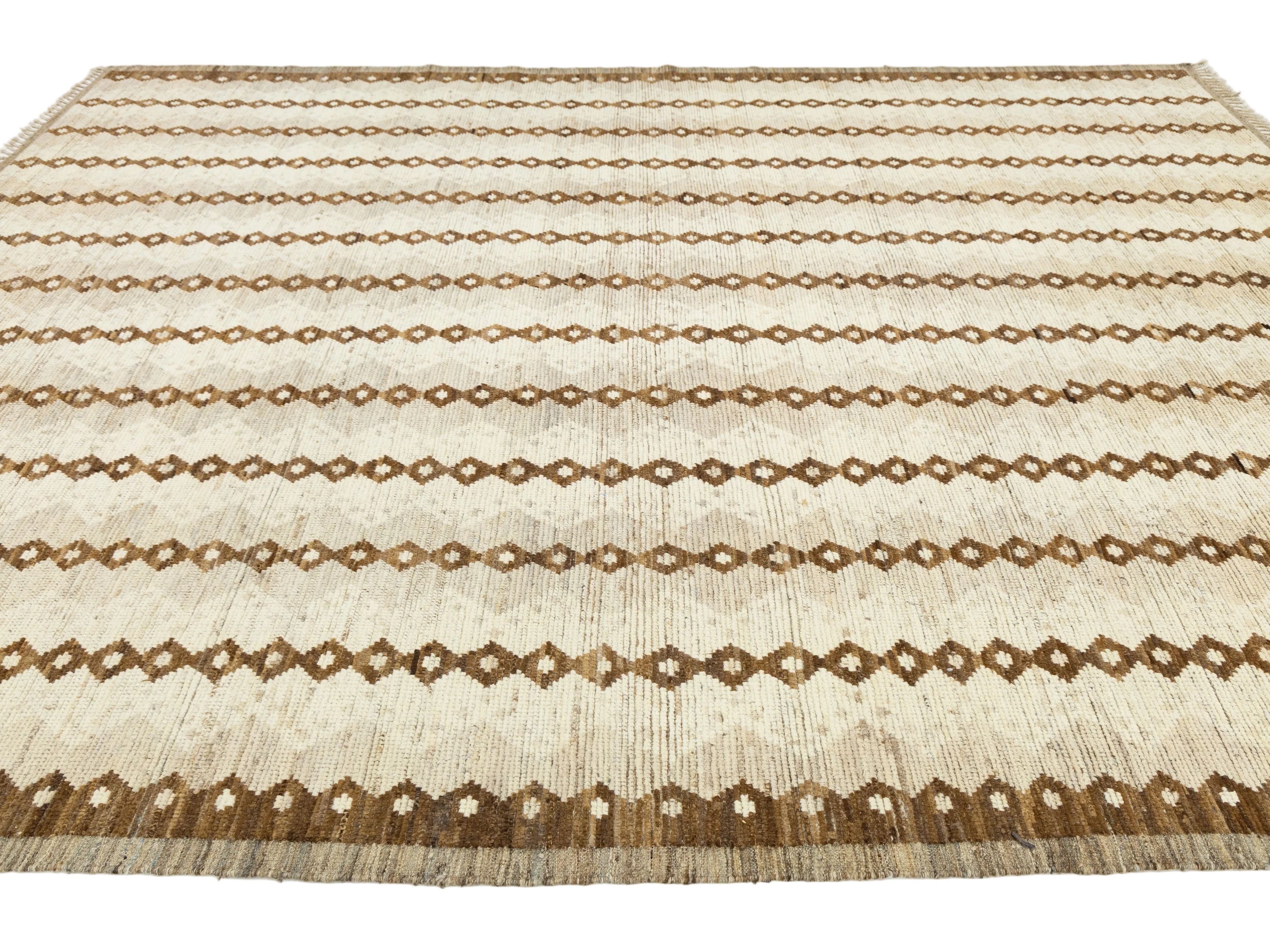 Modern Moroccan Wool Rug 10 X 13
