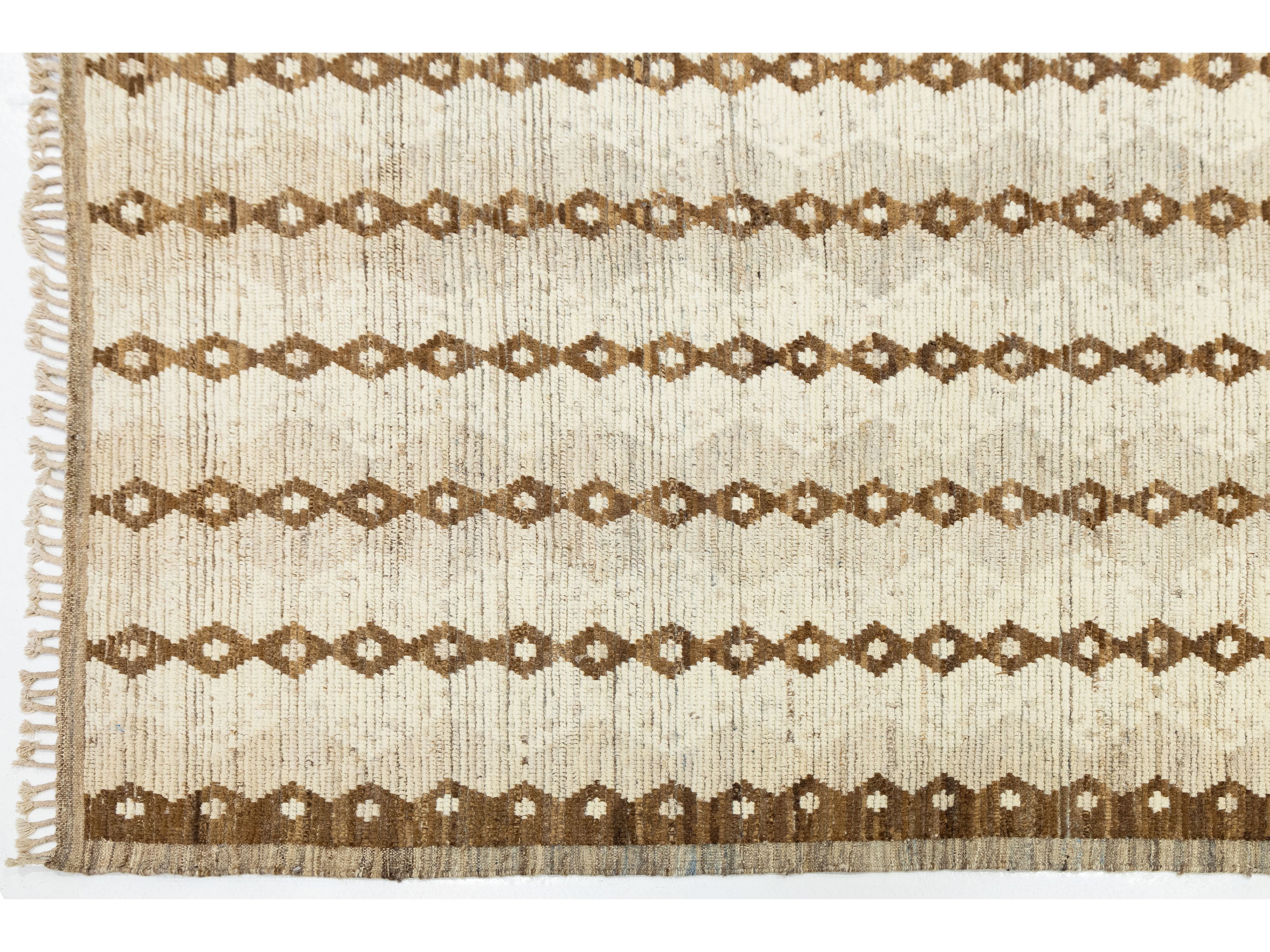 Modern Moroccan Wool Rug 10 X 13