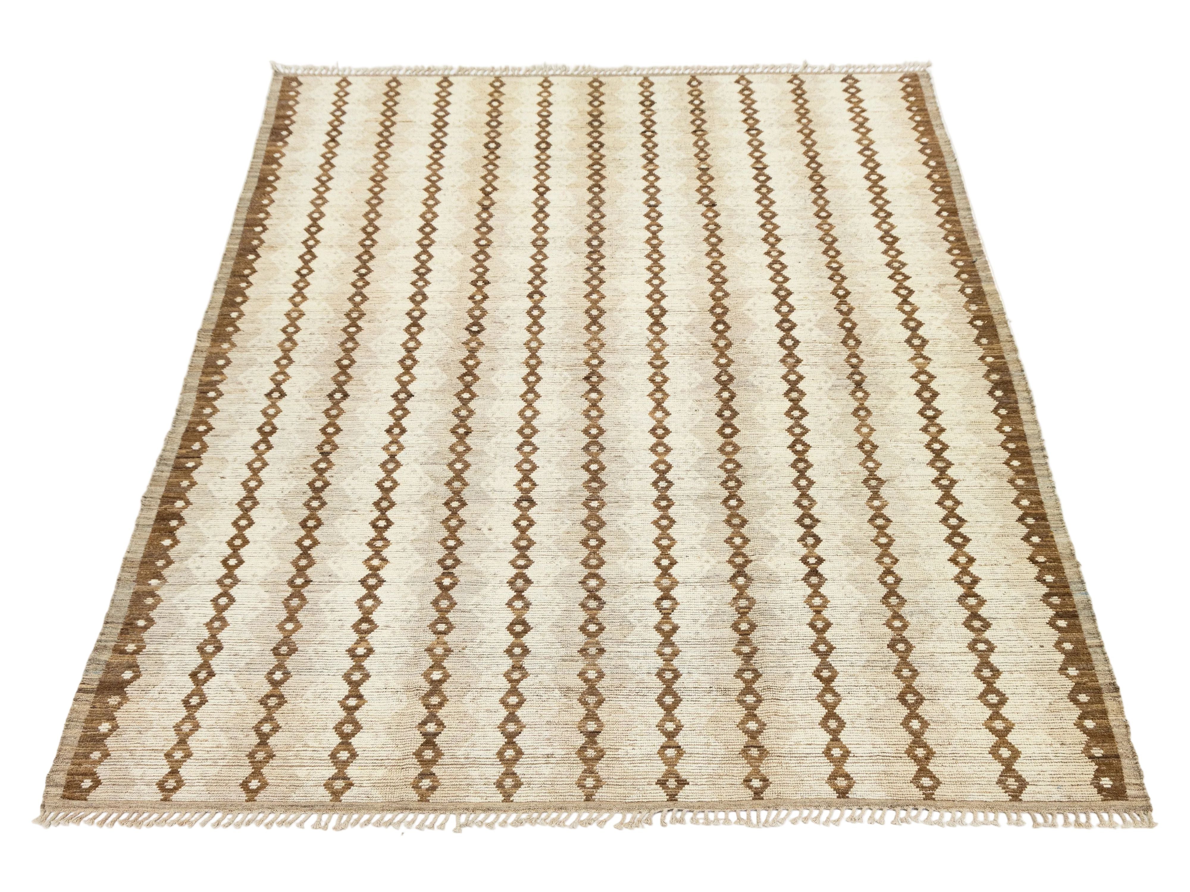Modern Moroccan Wool Rug 10 X 13