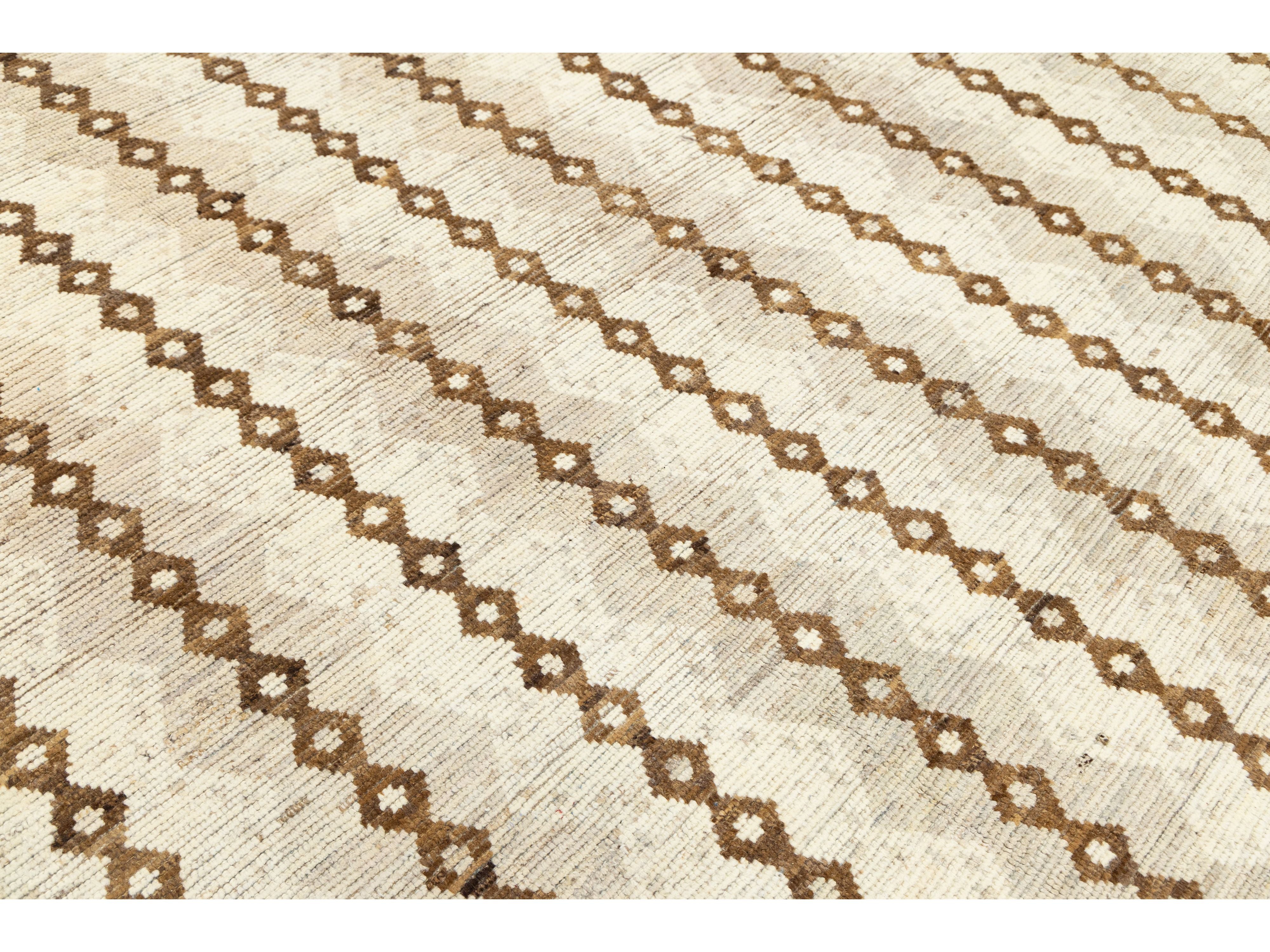 Modern Moroccan Wool Rug 10 X 13